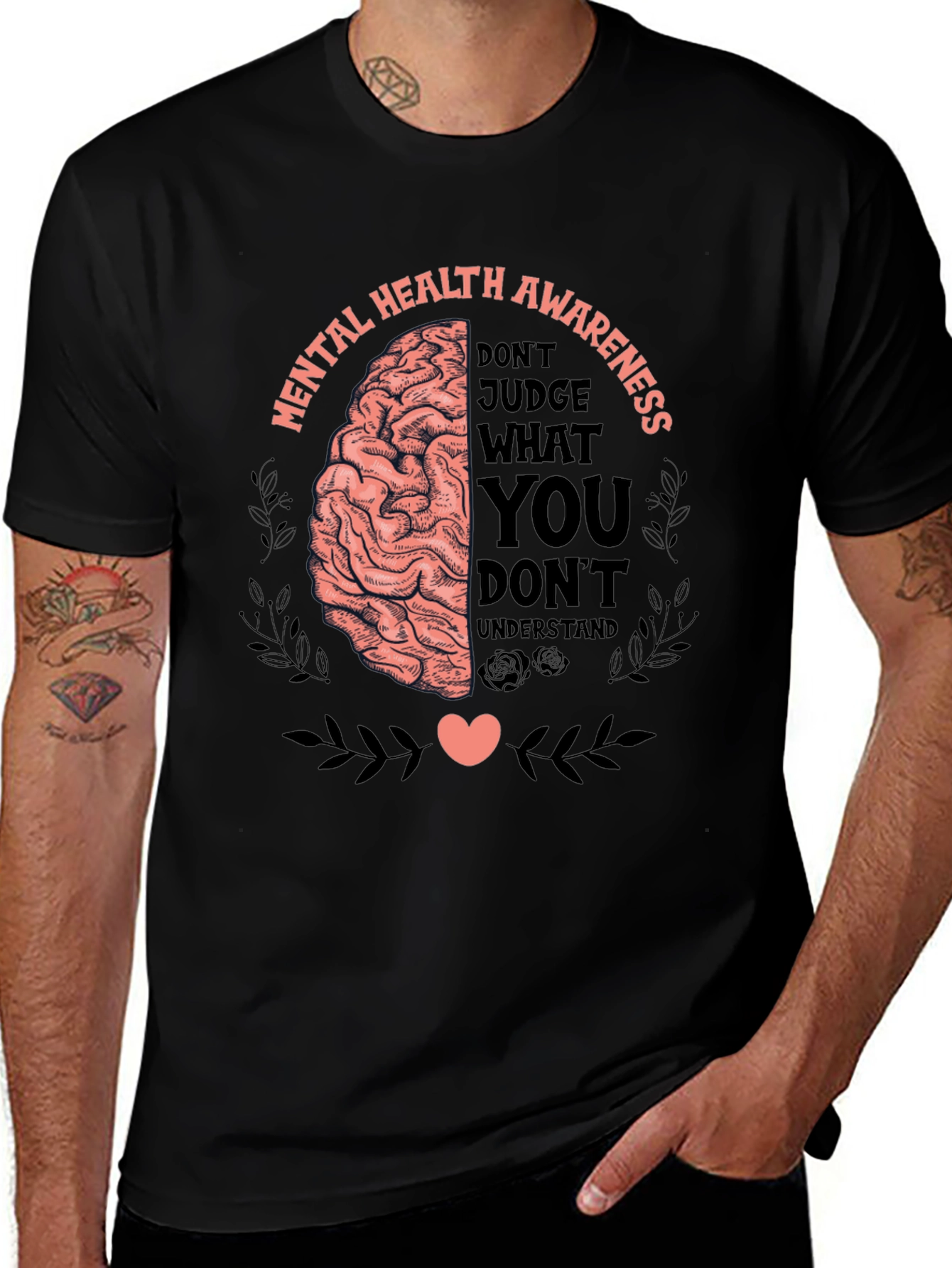 Variant 14 of Mental Health Awareness Graphic Tee - Don't Judge T-Shirt