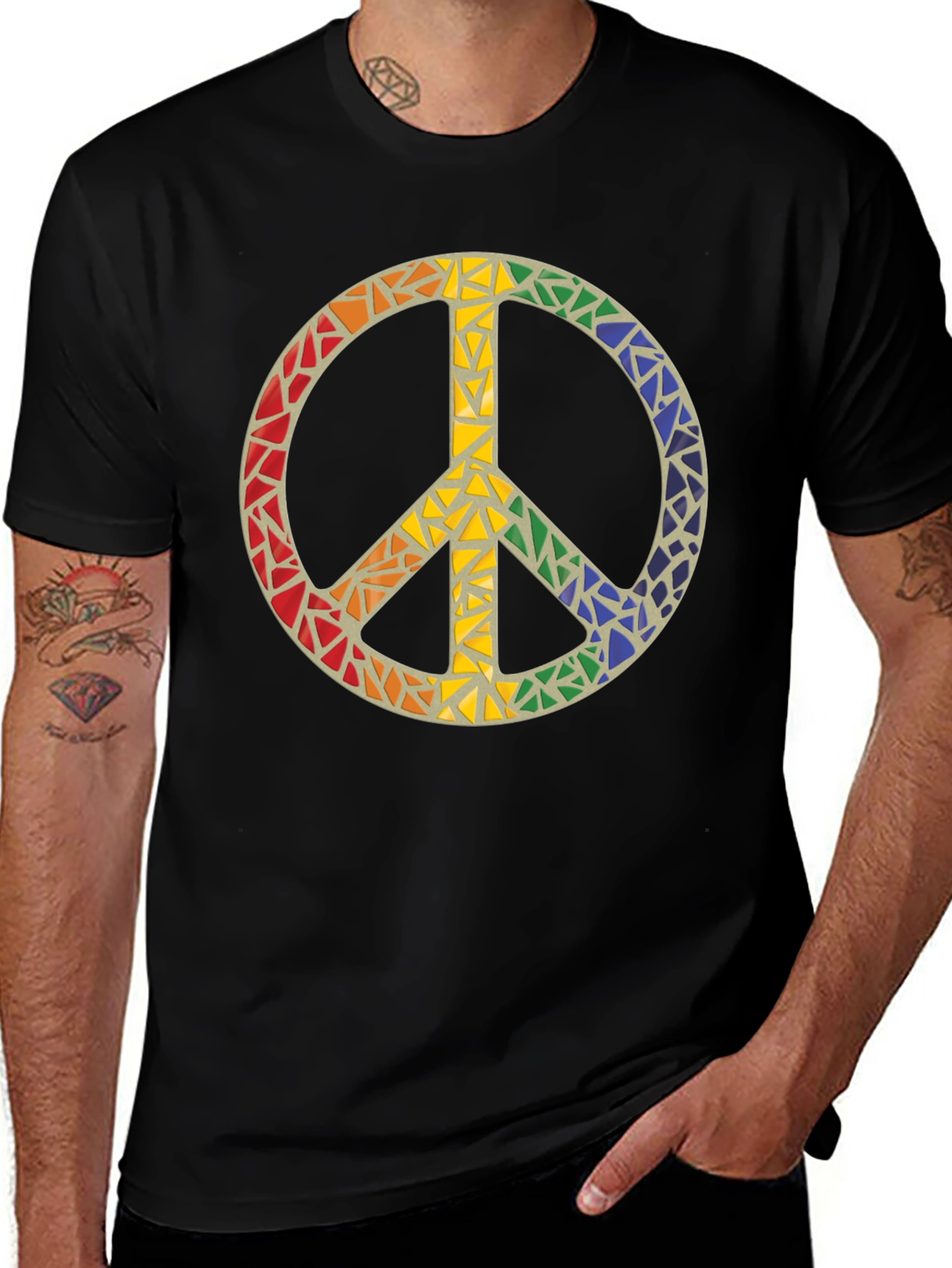Variant 10 of Peace Sign Mosaic Men's T-Shirt