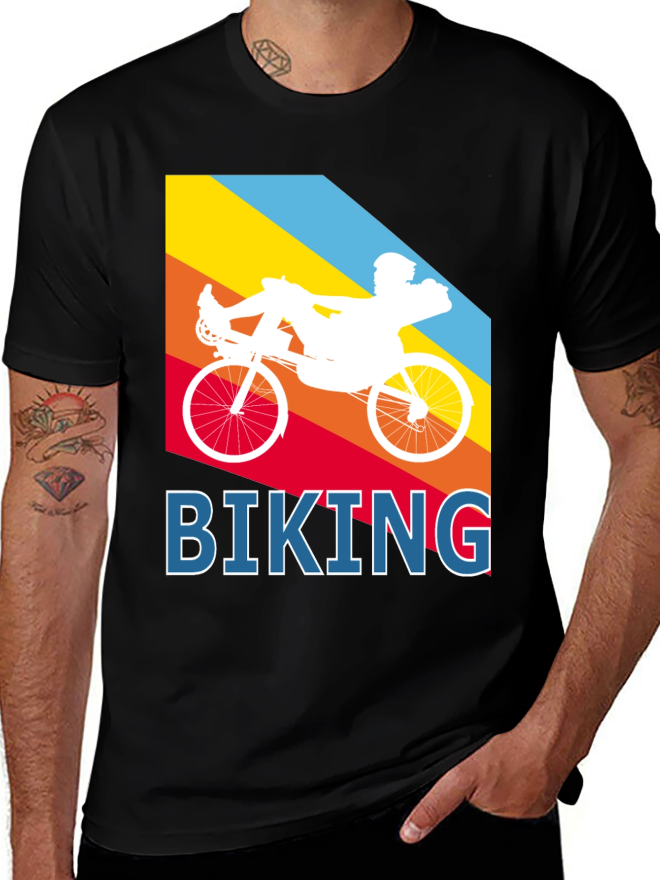 Variant 21 of Biking Graphic Tee - Recumbent Bike Design
