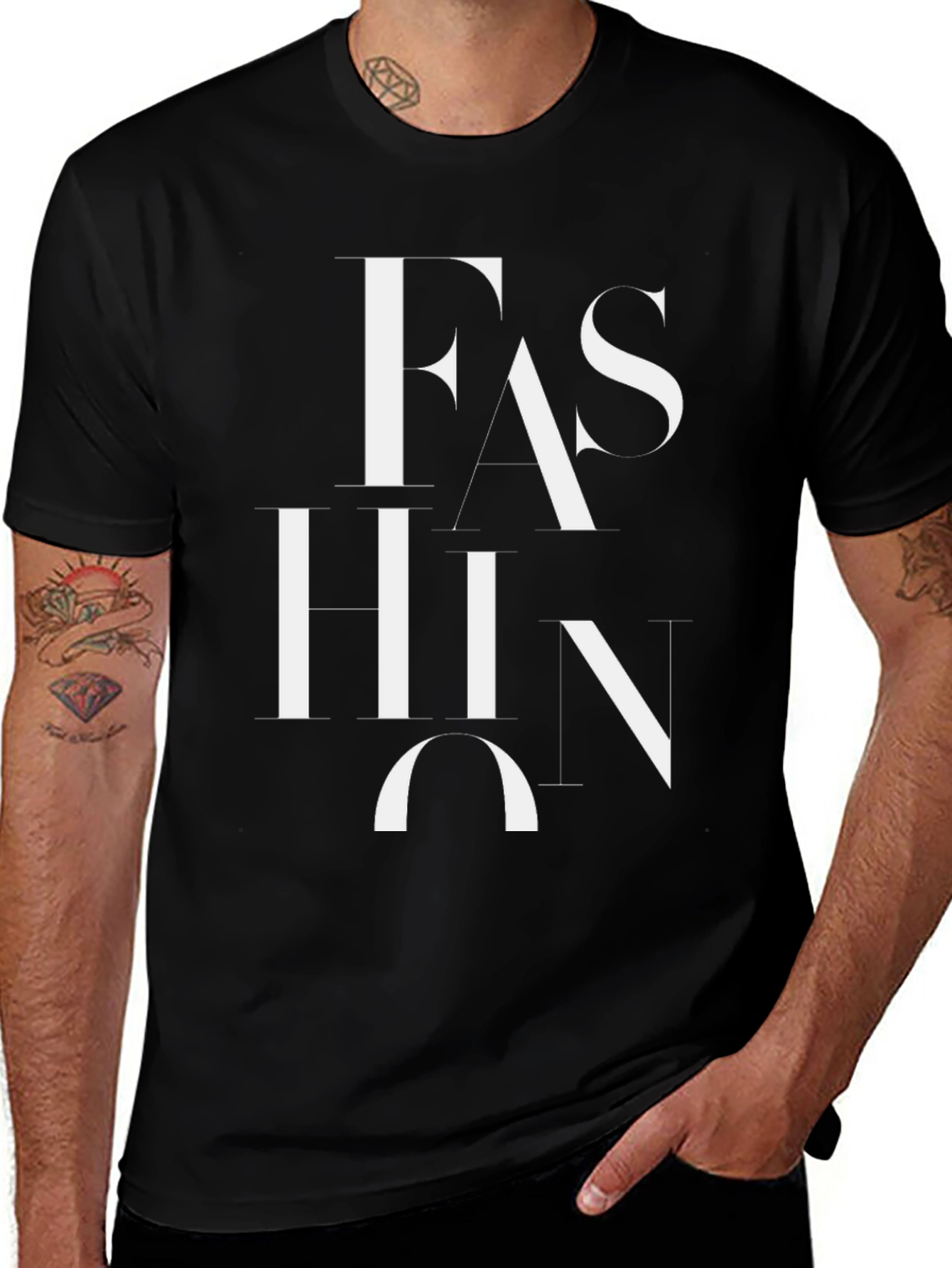 Variant 18 of Modern Fashion Graphic Black T-Shirt