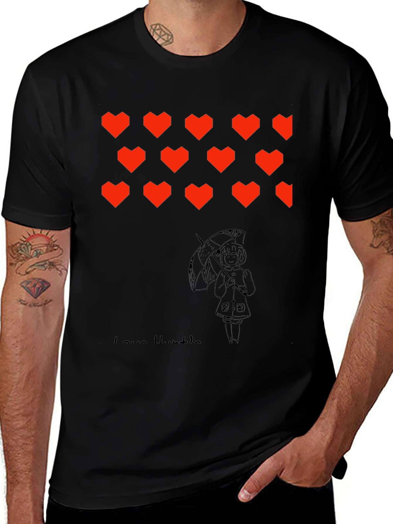 Variant 25 of Pixel Hearts Graphic Tee - Love & Humble