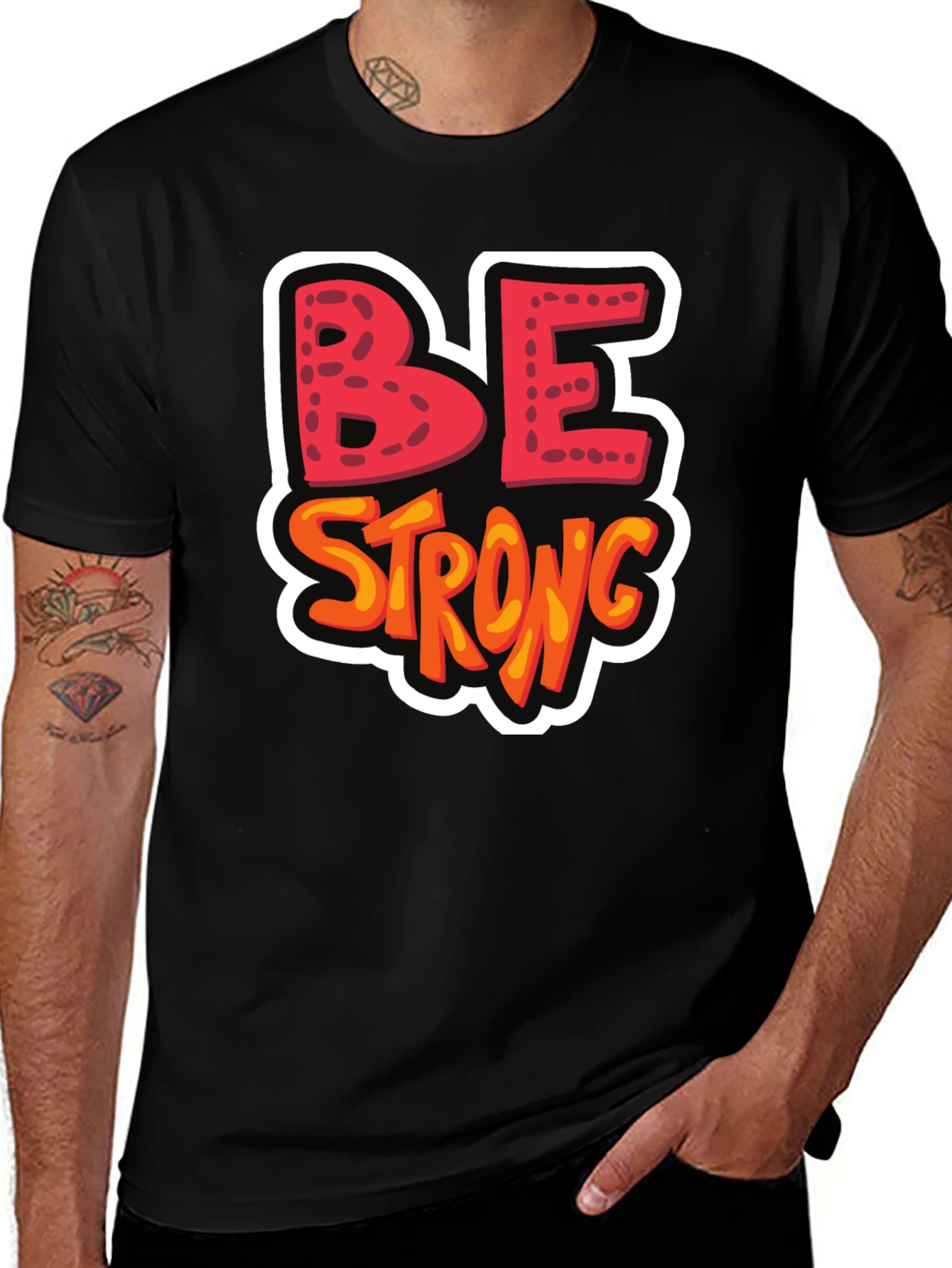 Variant 20 of Be Strong Graphic Tee - Black