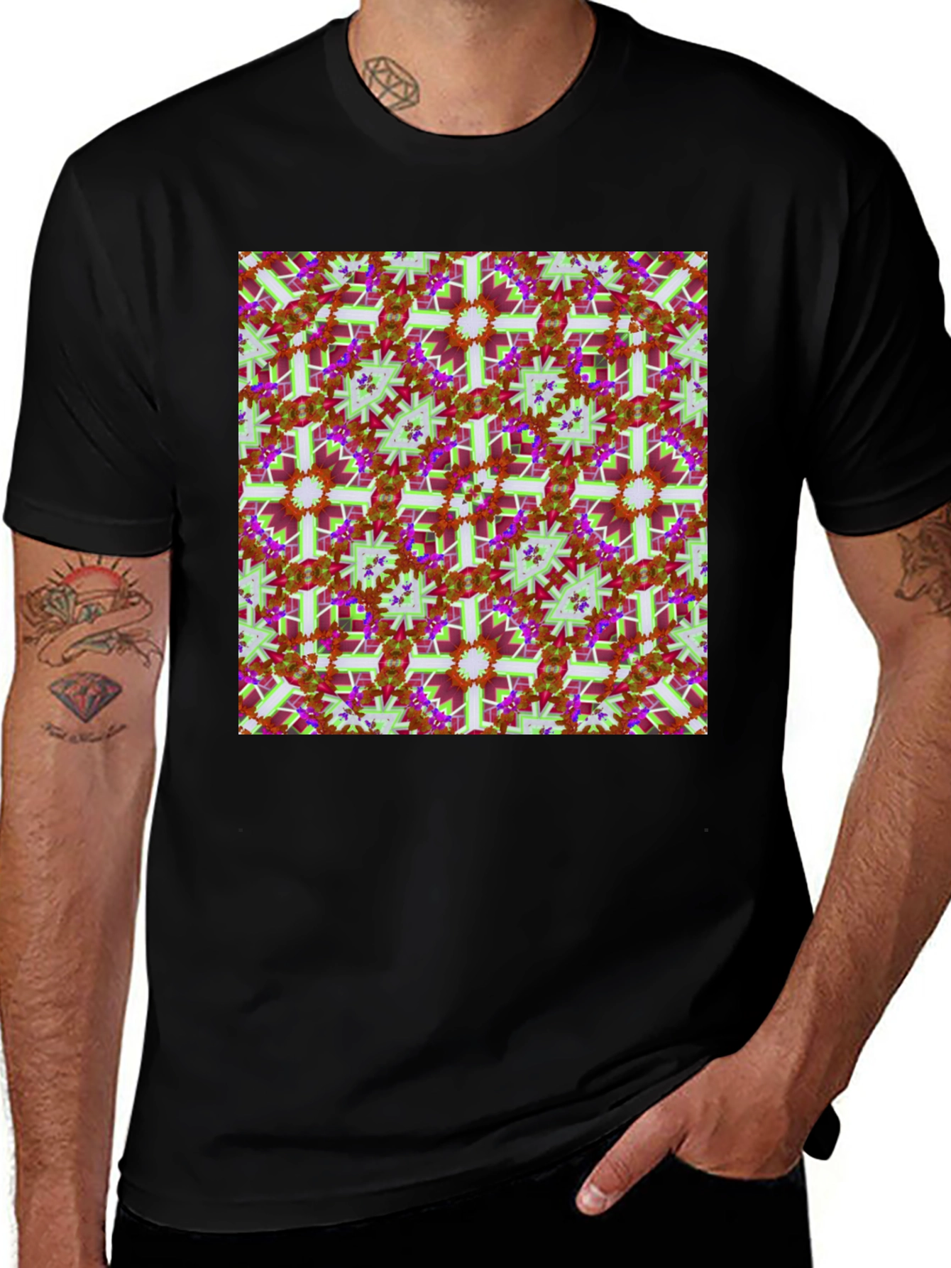 Variant 28 of Abstract Floral Pattern T-Shirt