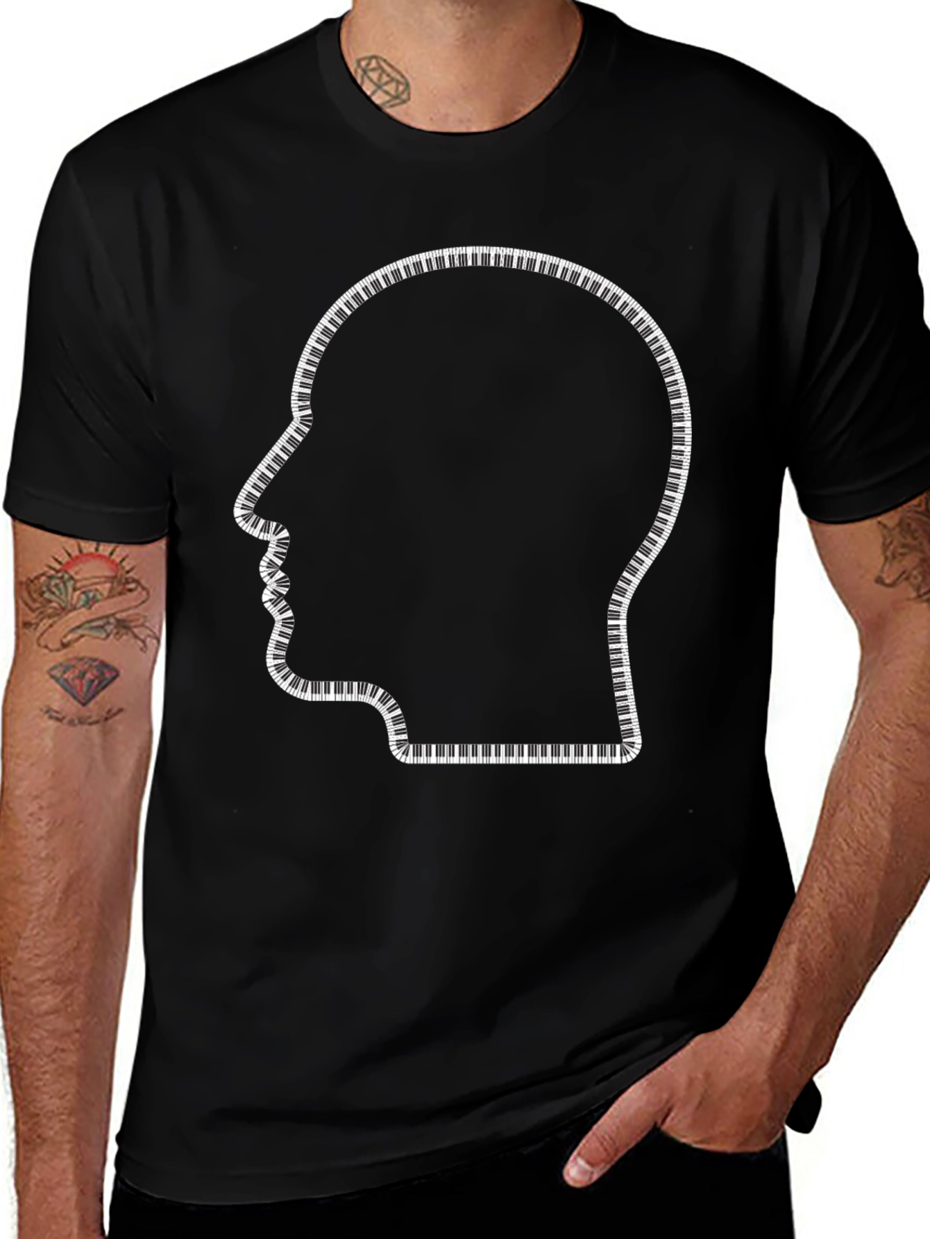 Variant 2 of Piano Keys Mind T-Shirt - Music Lover Tee