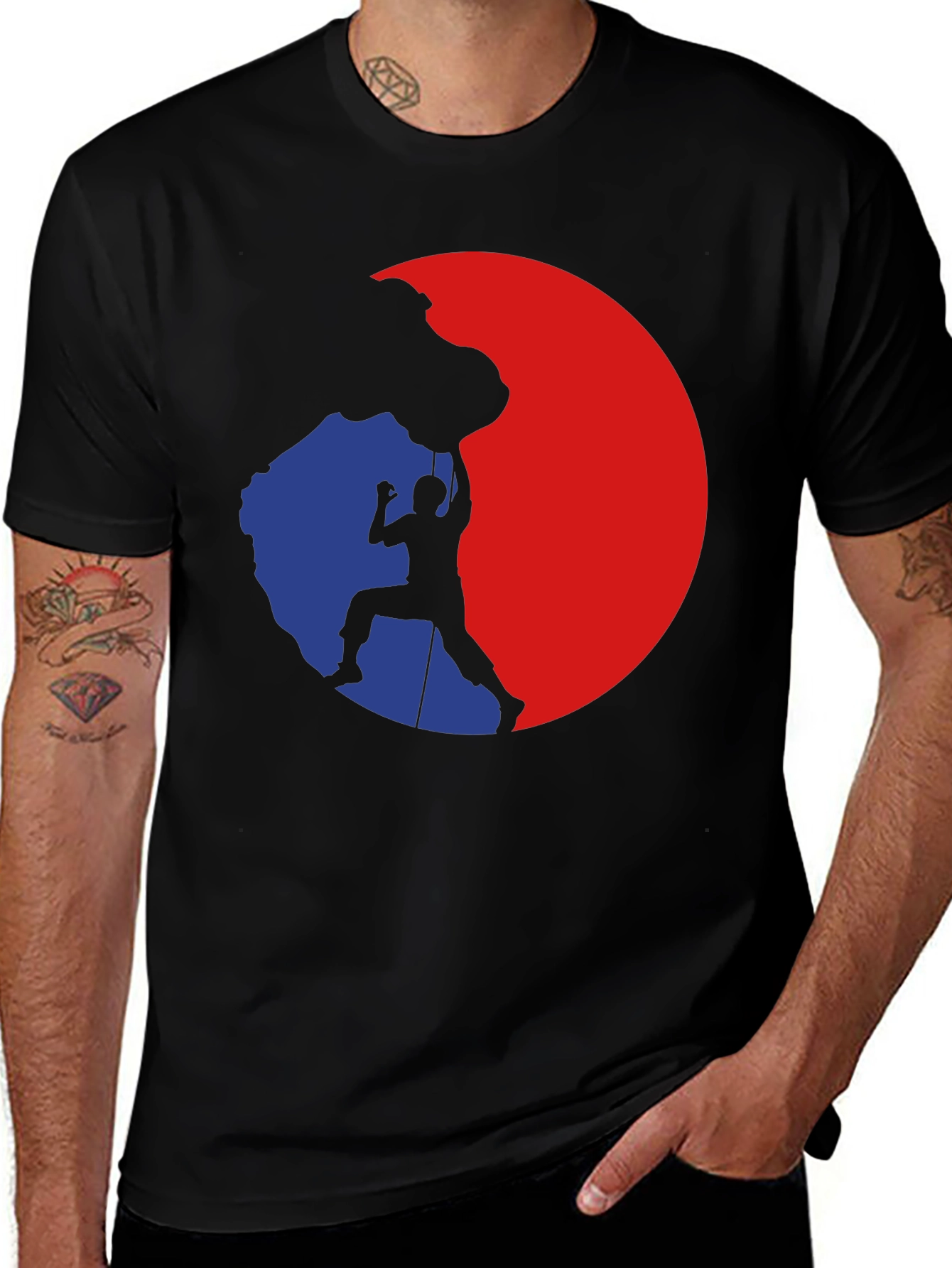 Variant 12 of Rock Climbing Silhouette Graphic Tee