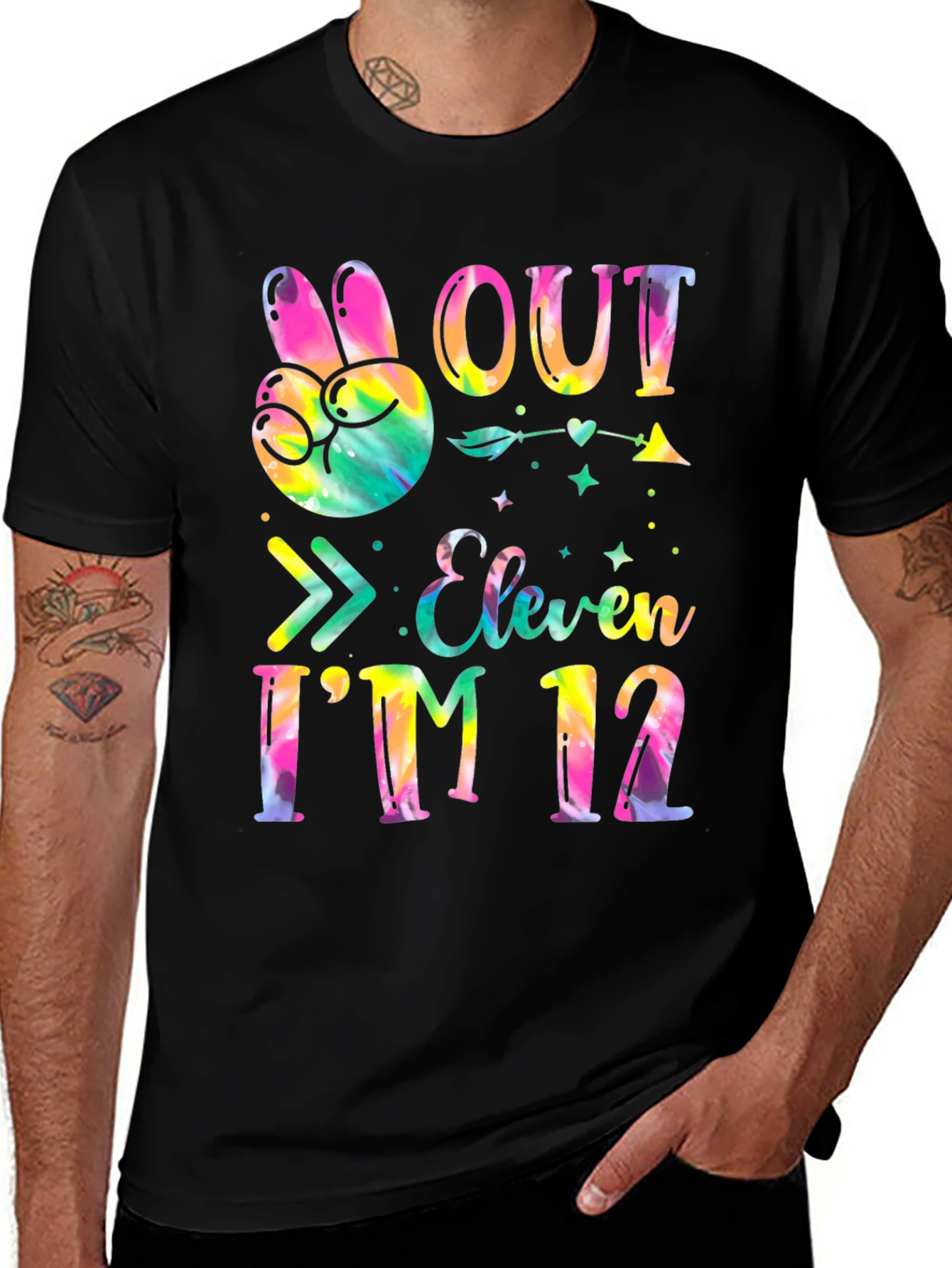 Variant 24 of Peace Out Eleven, I'm 12 Tie-Dye Birthday T-Shirt