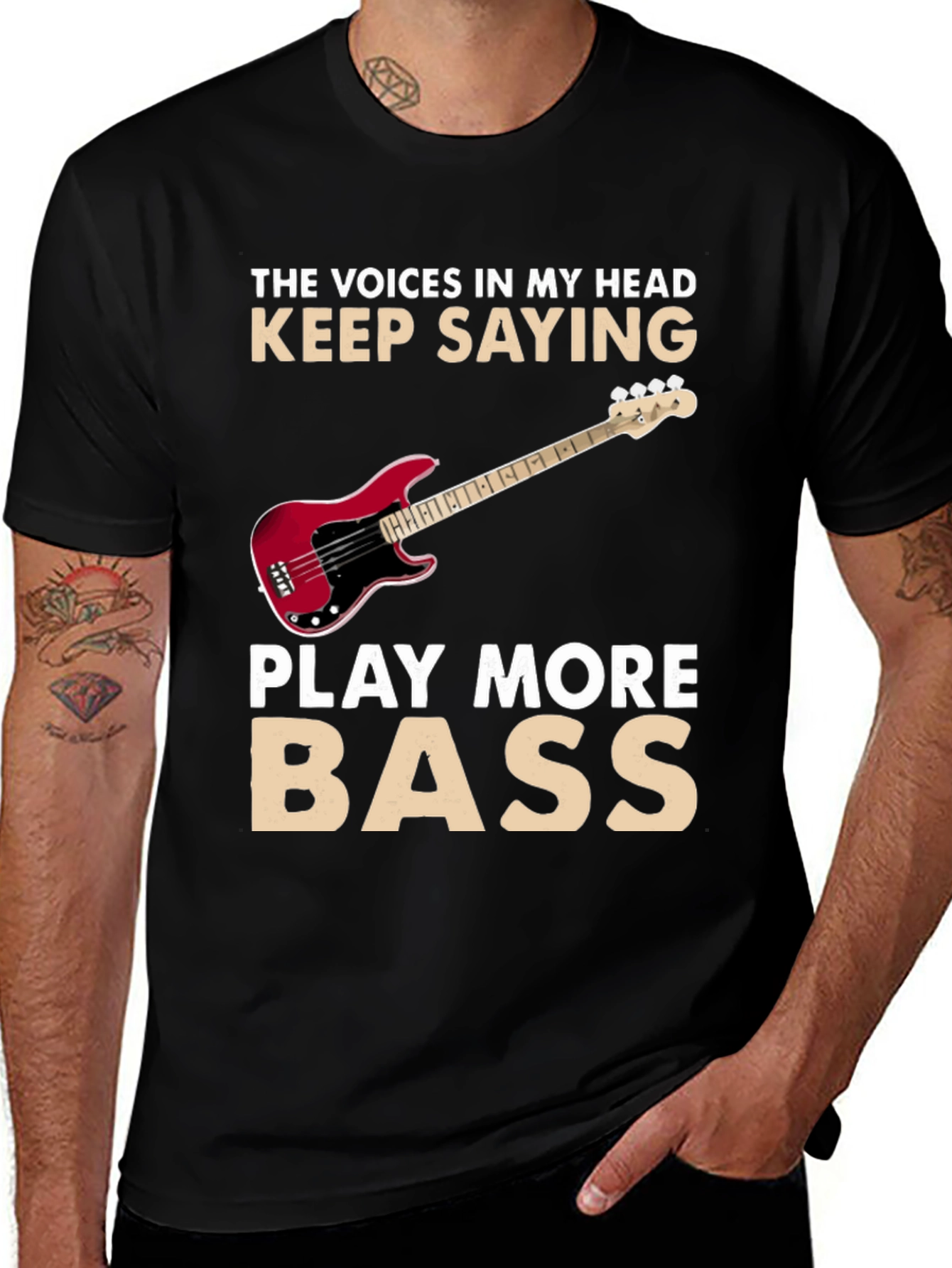 Variant 8 of Play More Bass Funny Music T-Shirt