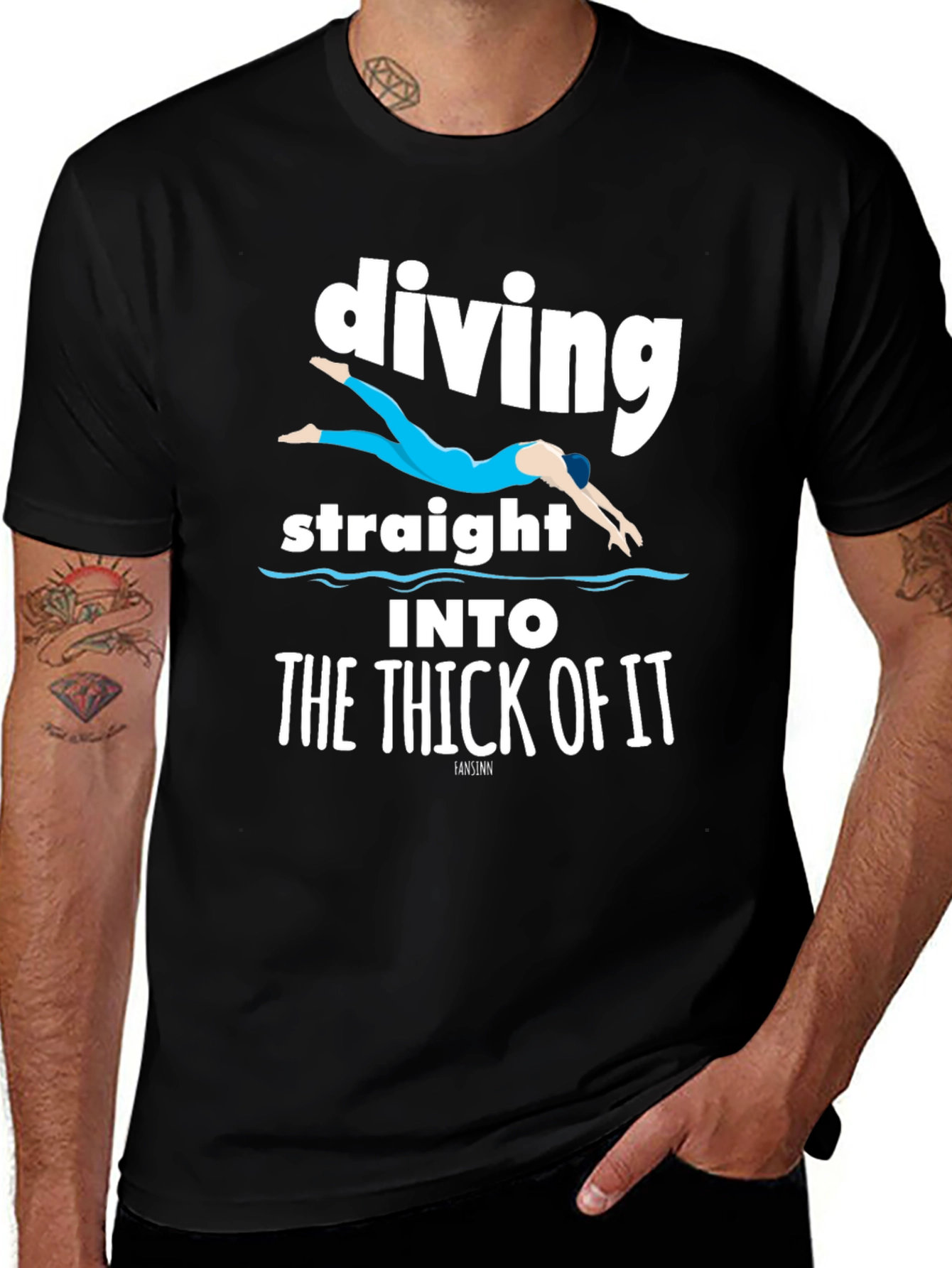 Variant 10 of Diving Straight Into The Thick Of It T-Shirt