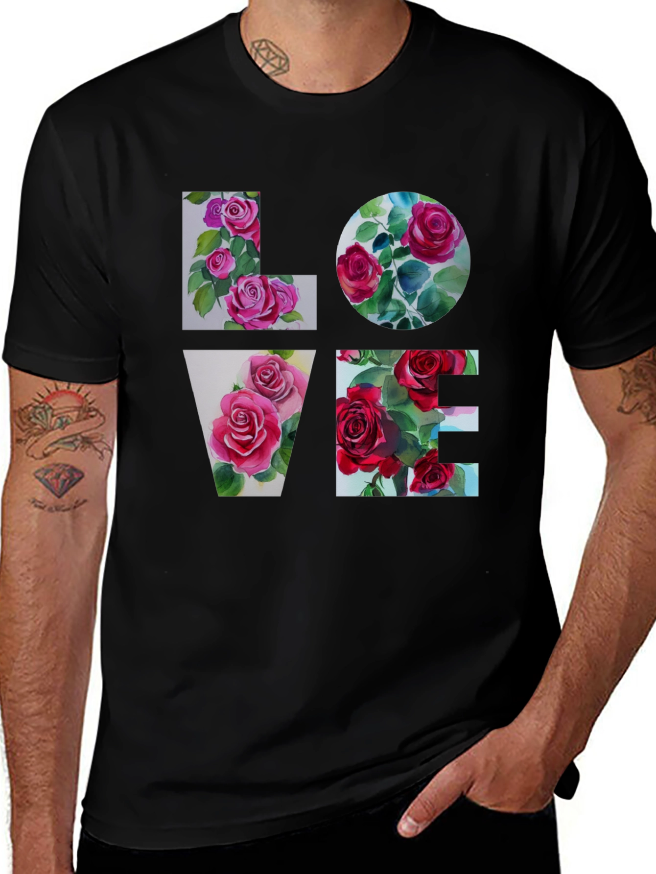 Variant 24 of Floral LOVE Graphic Tee - Stylish & Unique Design