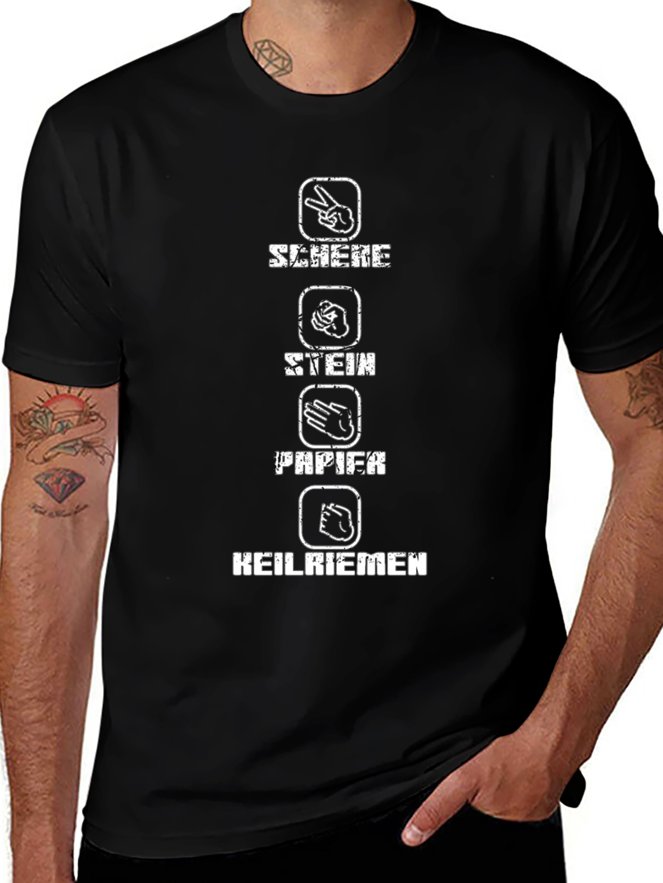 Variant 12 of Scher Stein Papier Keilriemen Graphic T-Shirt