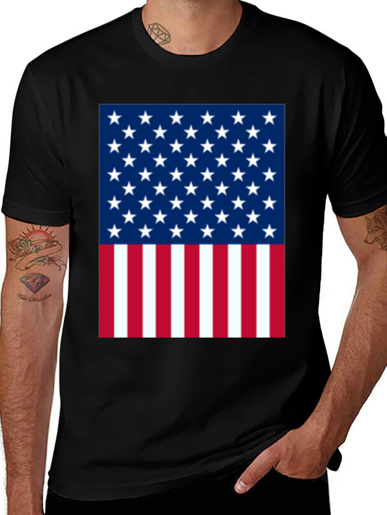 Variant 12 of American Flag Graphic Tee Patriotic Pride