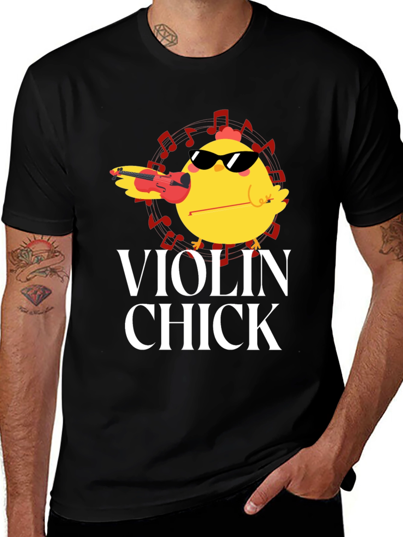 Variant 10 of Violin Chick T-Shirt - Music Lover Tee