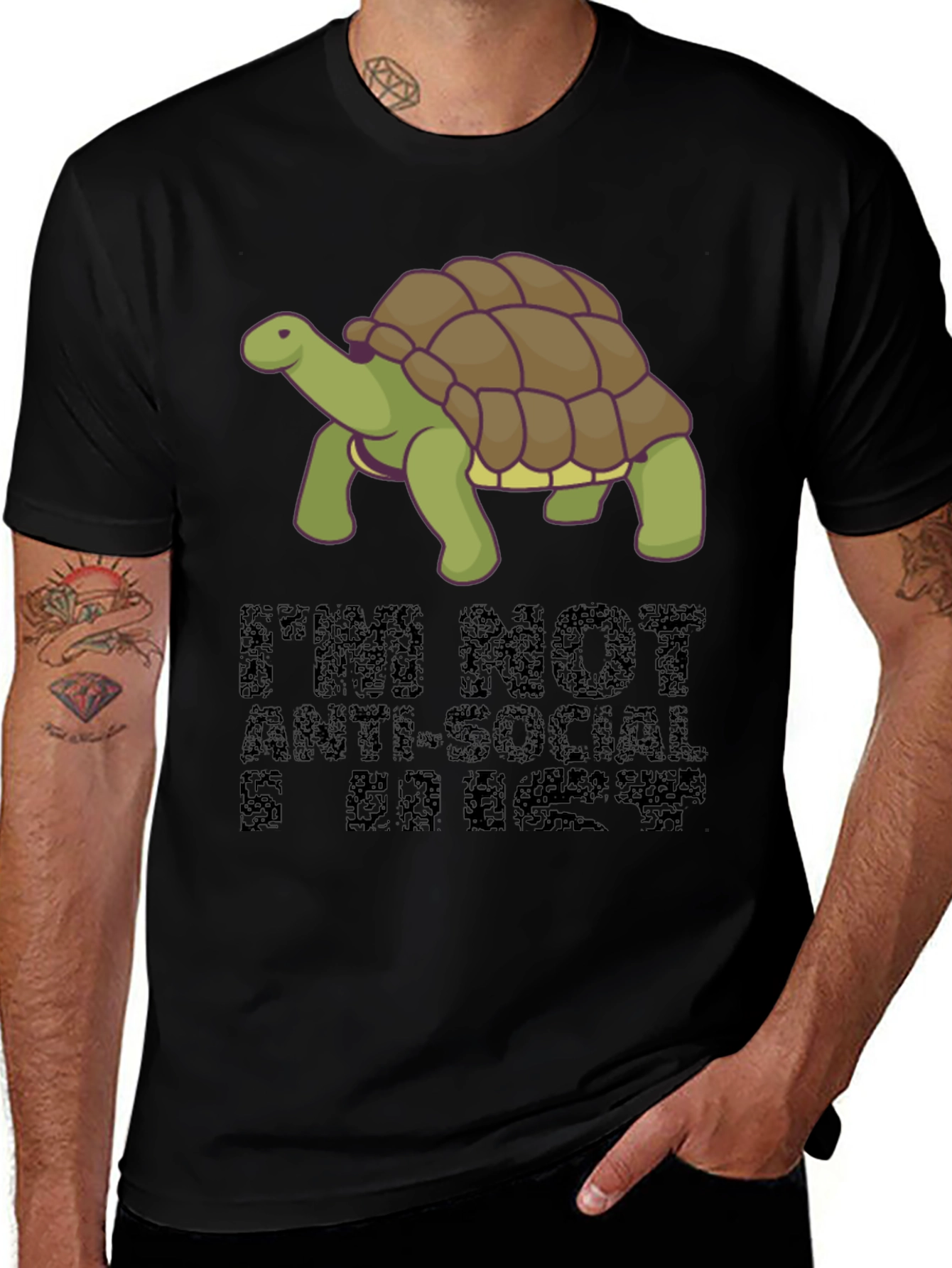 Variant 15 of Turtle T-Shirt: Anti-Social & OK