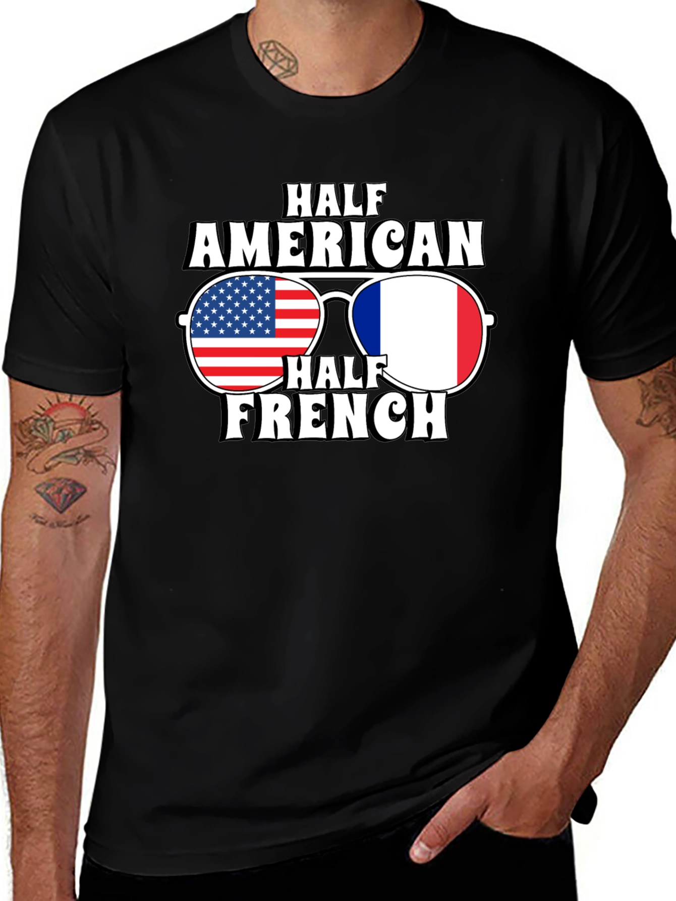 Half American Half French Graphic Tee