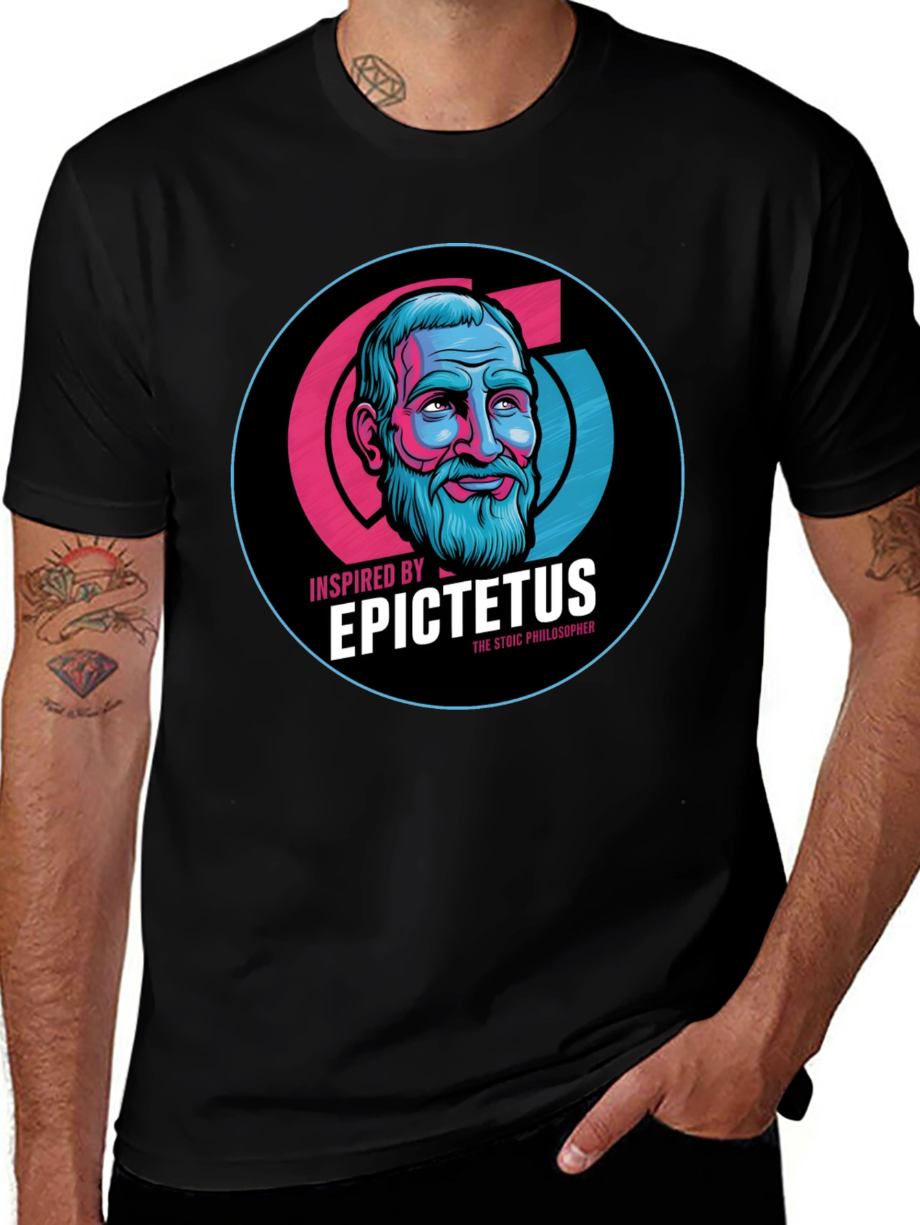 Variant 28 of Epictetus Stoic Philosopher Graphic T-Shirt
