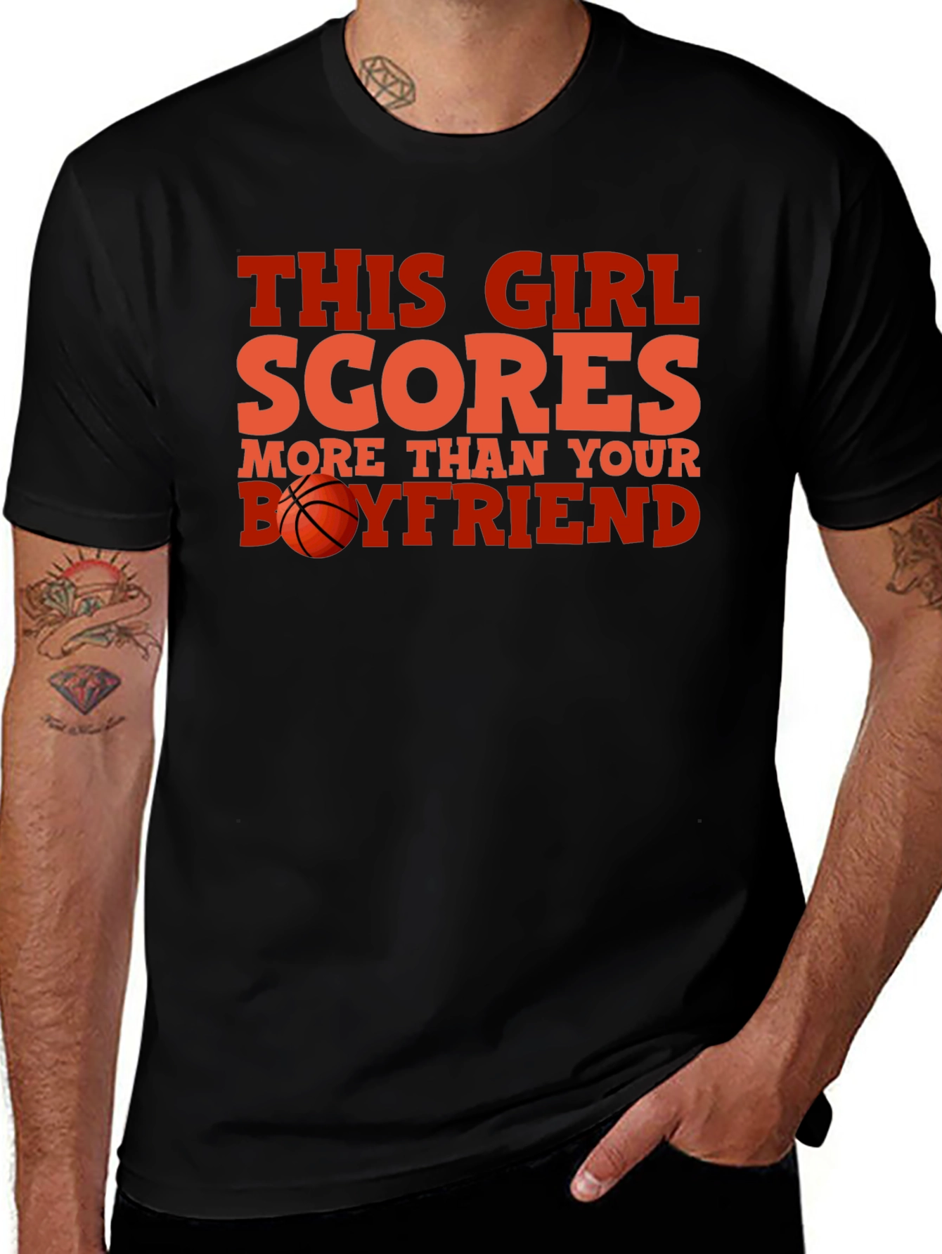Variant 15 of This Girl Scores Basketball Graphic Tee