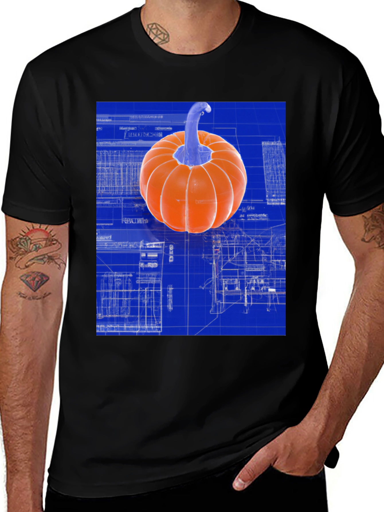 Variant 24 of Blueprint Pumpkin Graphic Tee