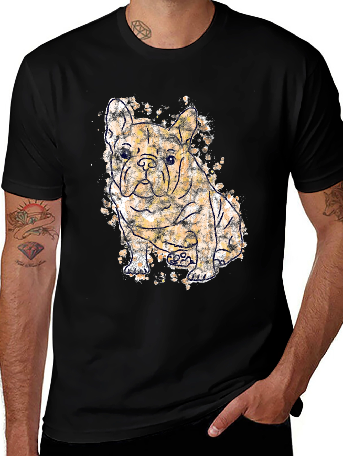 French Bulldog Graphic Tee - Unisex Black T-Shirt
