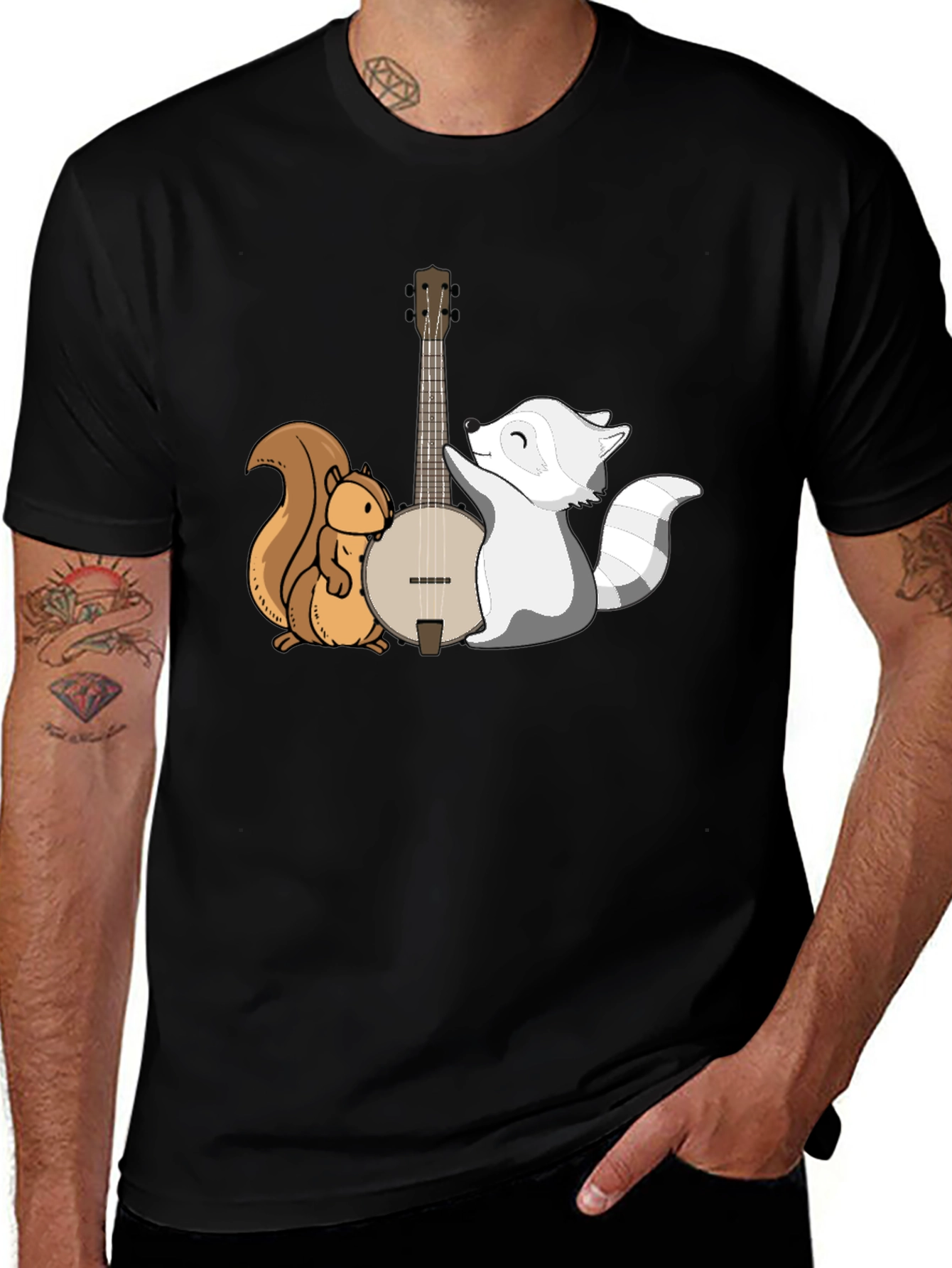Variant 29 of Squirrel & Raccoon Banjo T-Shirt
