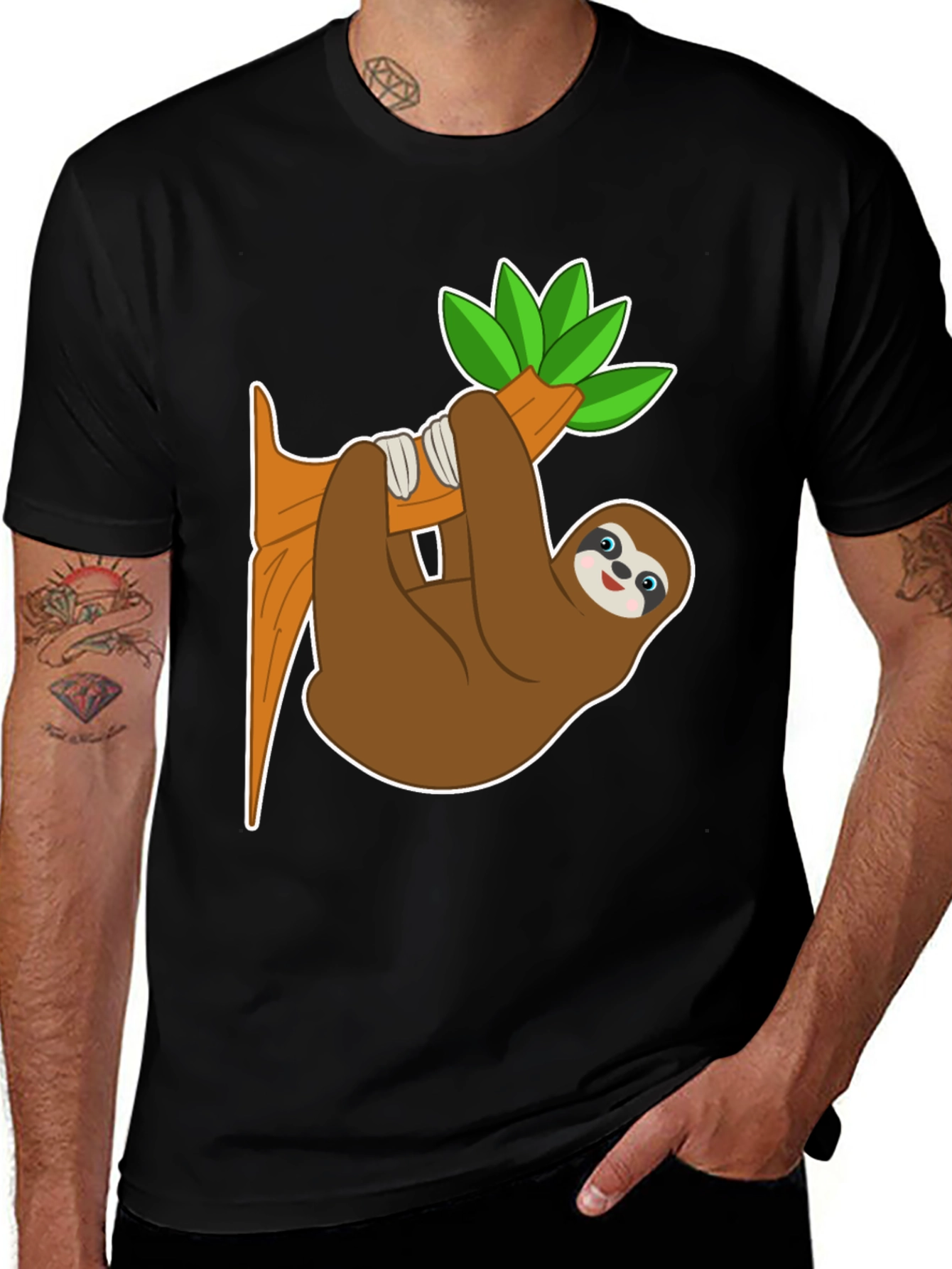 Variant 13 of Cute Sloth on Branch Graphic Tee