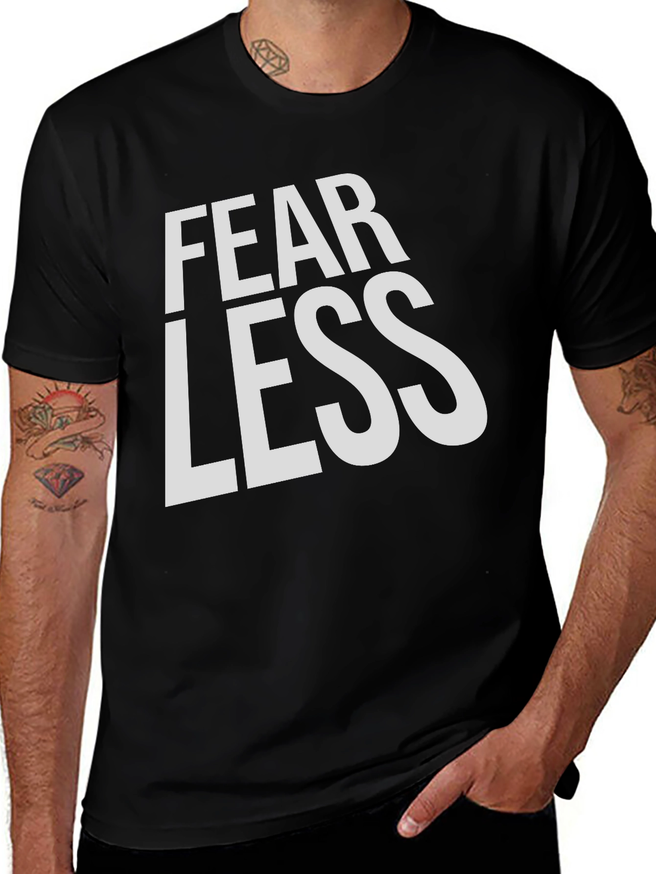 Variant 22 of Fearless Black Graphic Tee Shirt