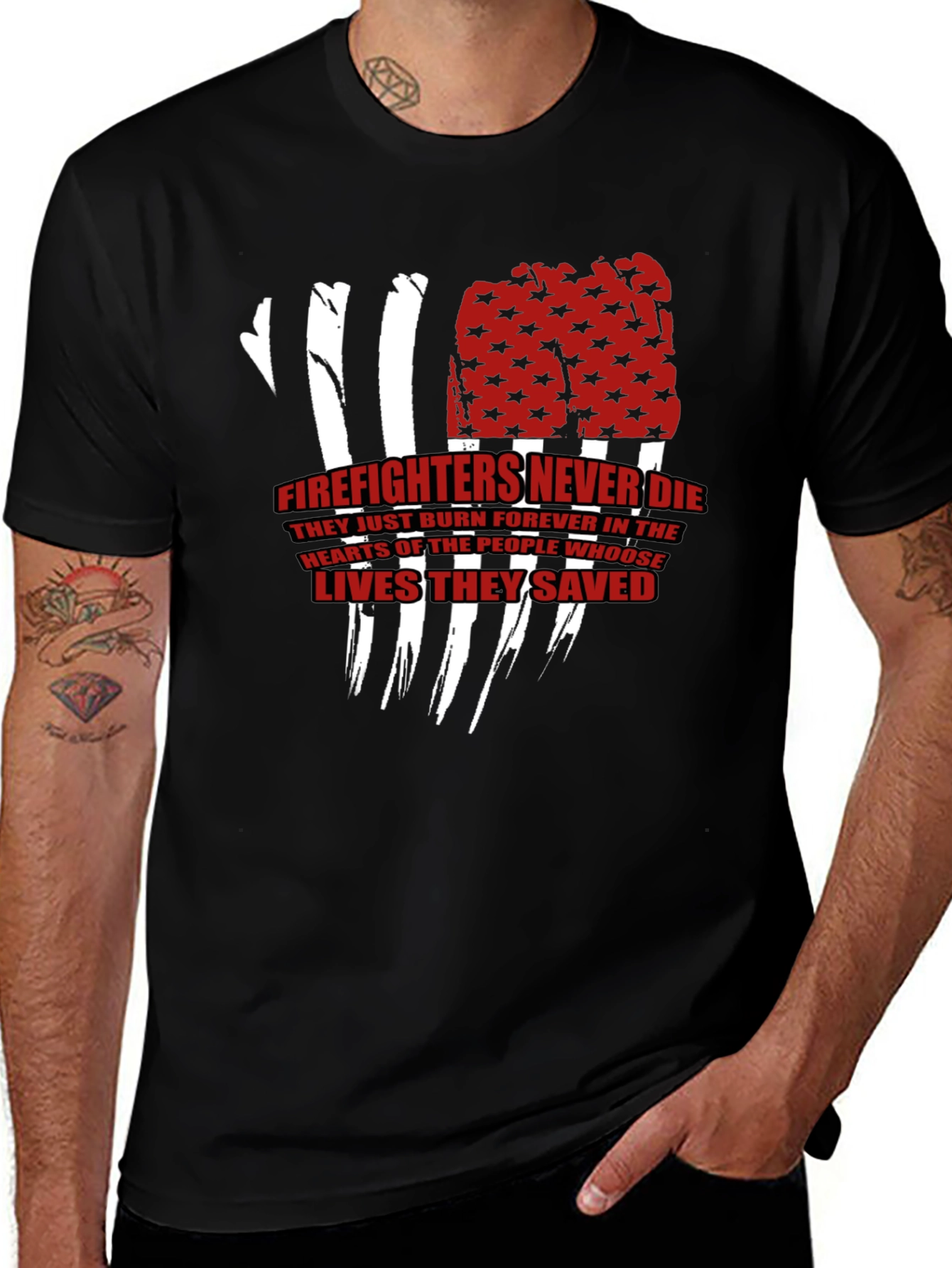Variant 13 of Firefighter Tribute T-Shirt - Never Die