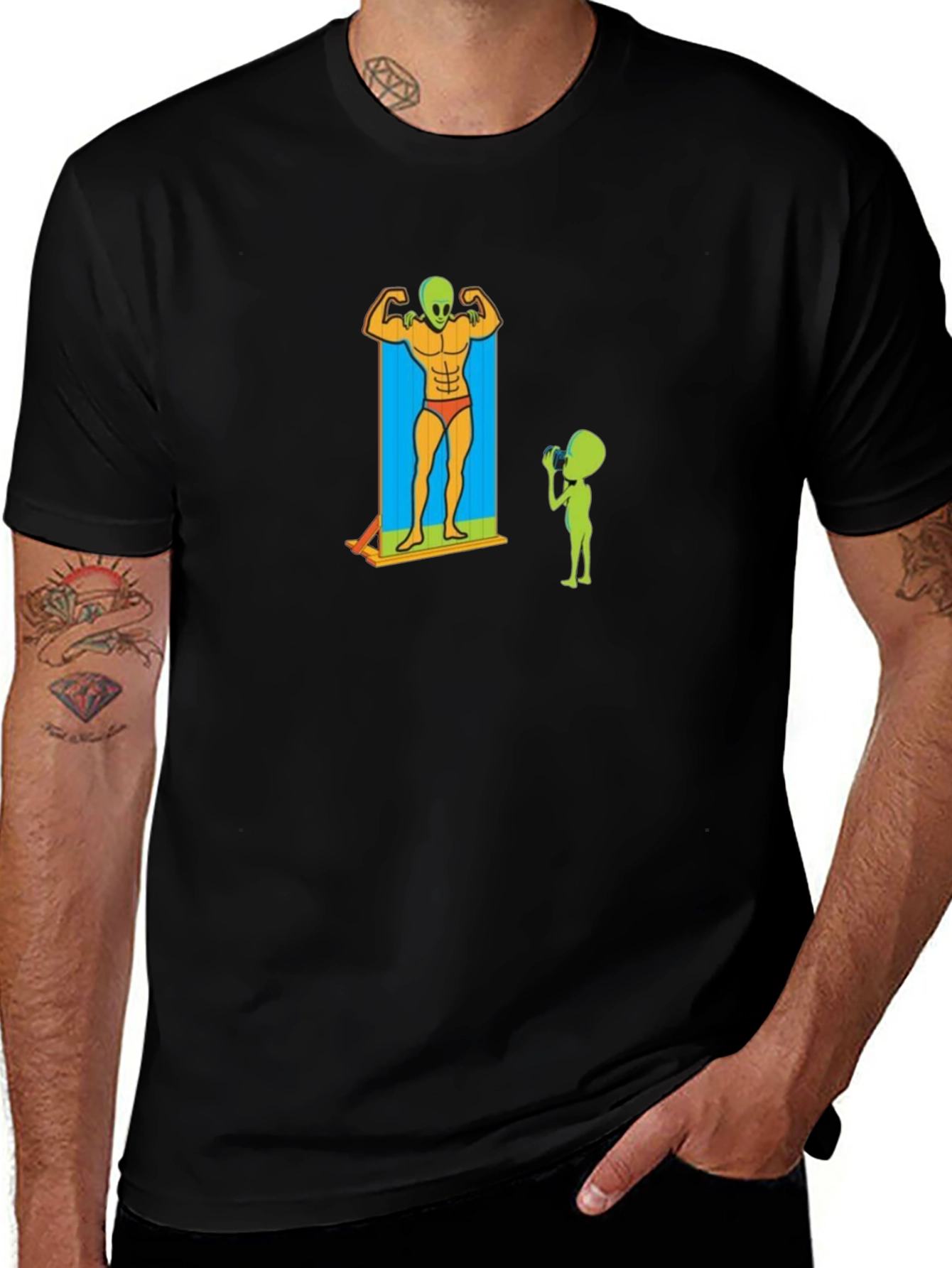 Variant 23 of Alien Gym Humor Graphic T-Shirt