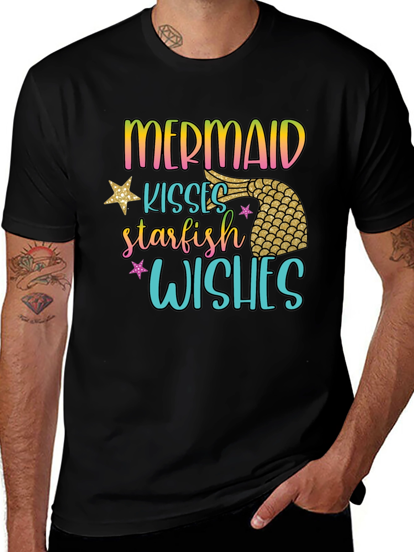 Mermaid Kisses Starfish Wishes Graphic Tee