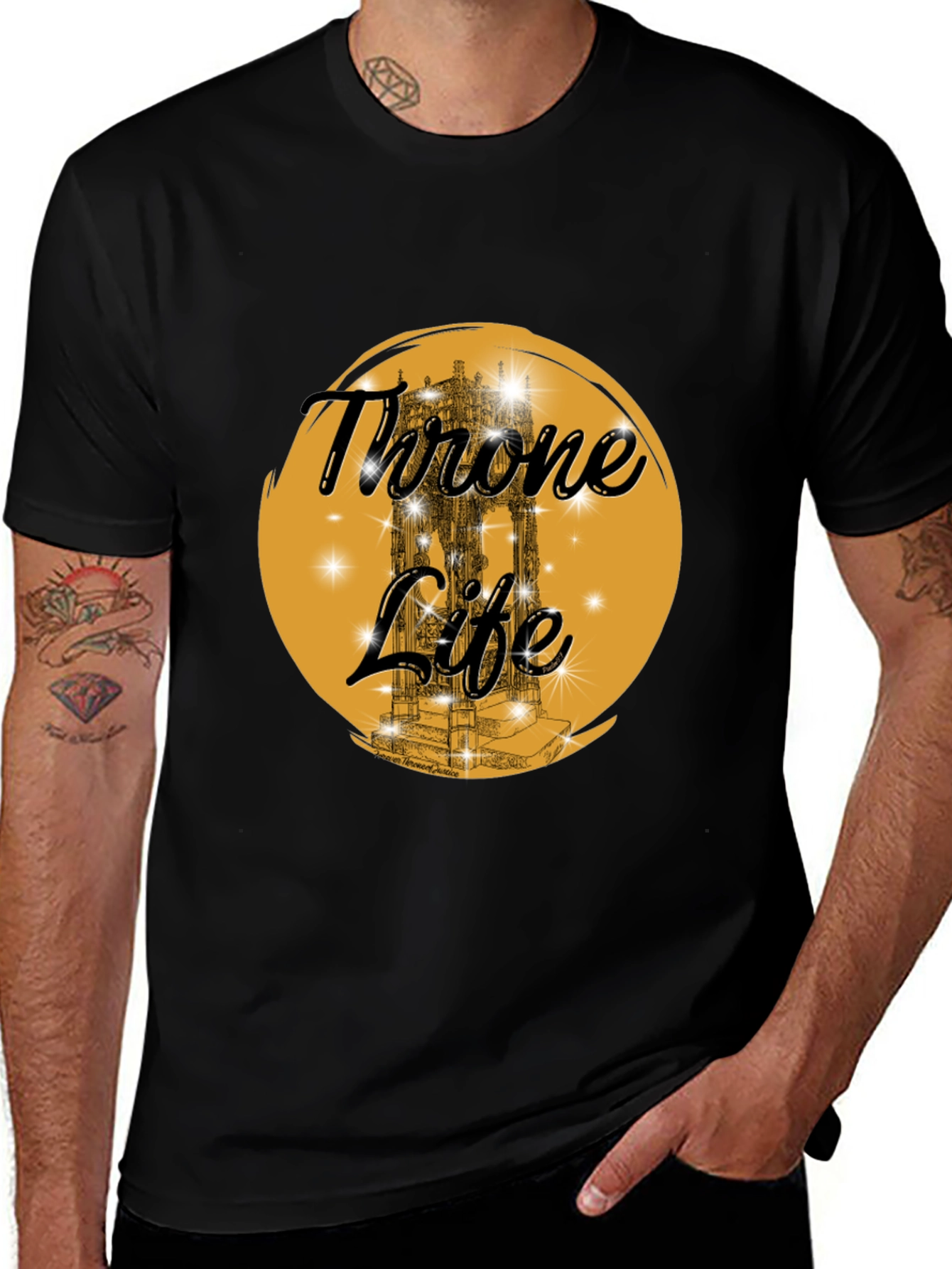 Variant 21 of Throne Life Graphic Tee - Black