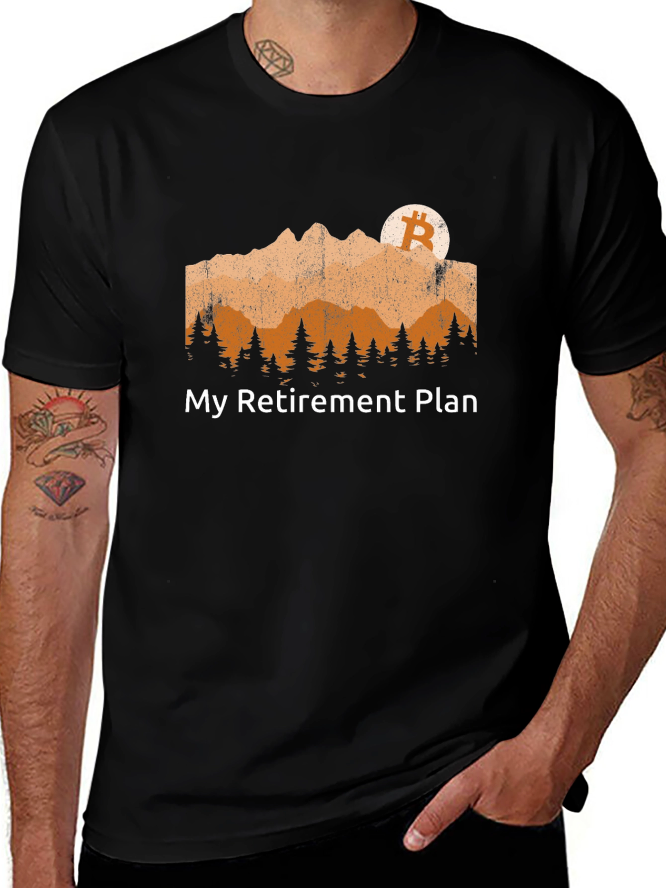 Variant 29 of Bitcoin Retirement Plan Black T-Shirt