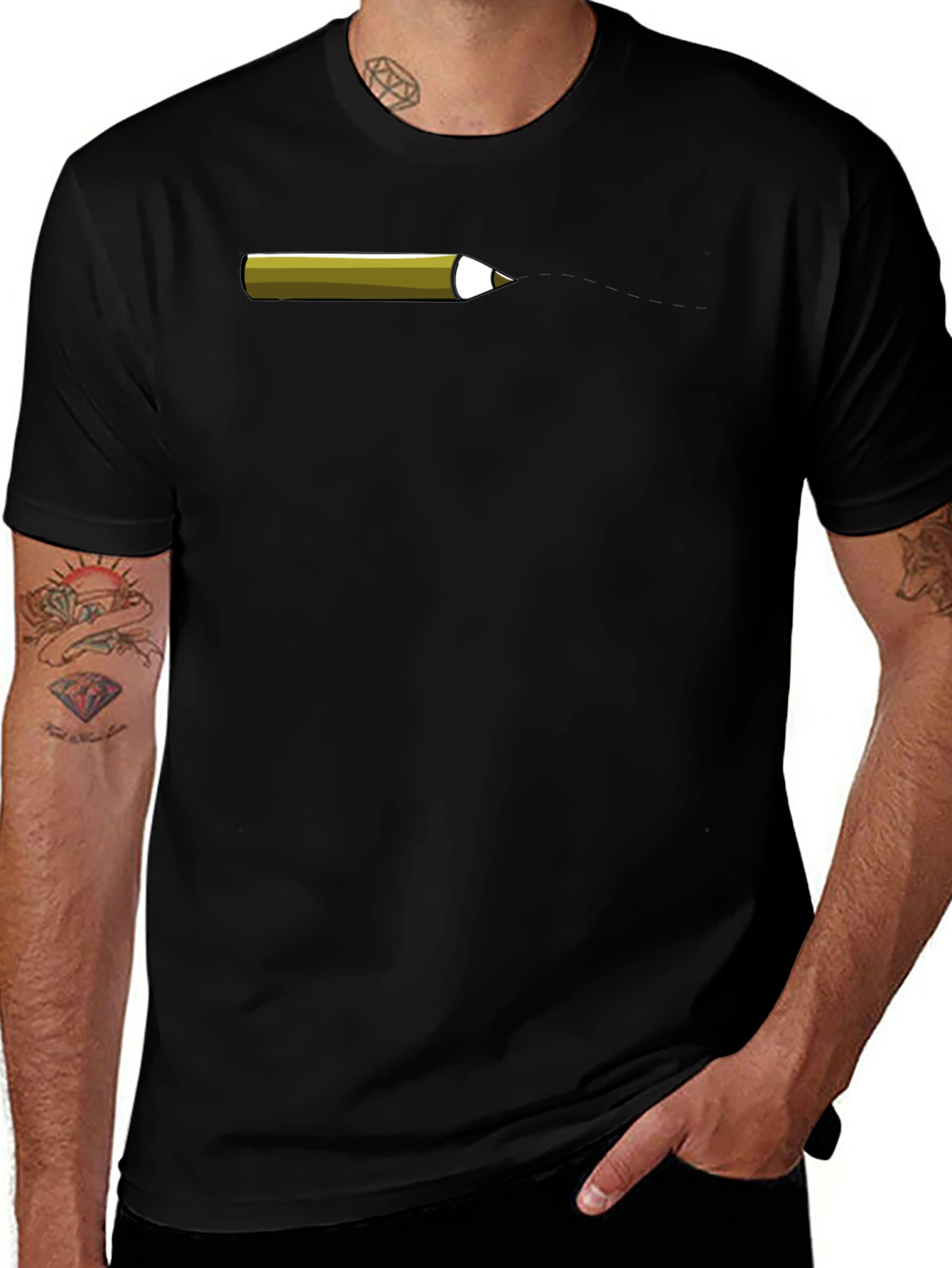 Variant 7 of Pencil Graphic Black T-Shirt