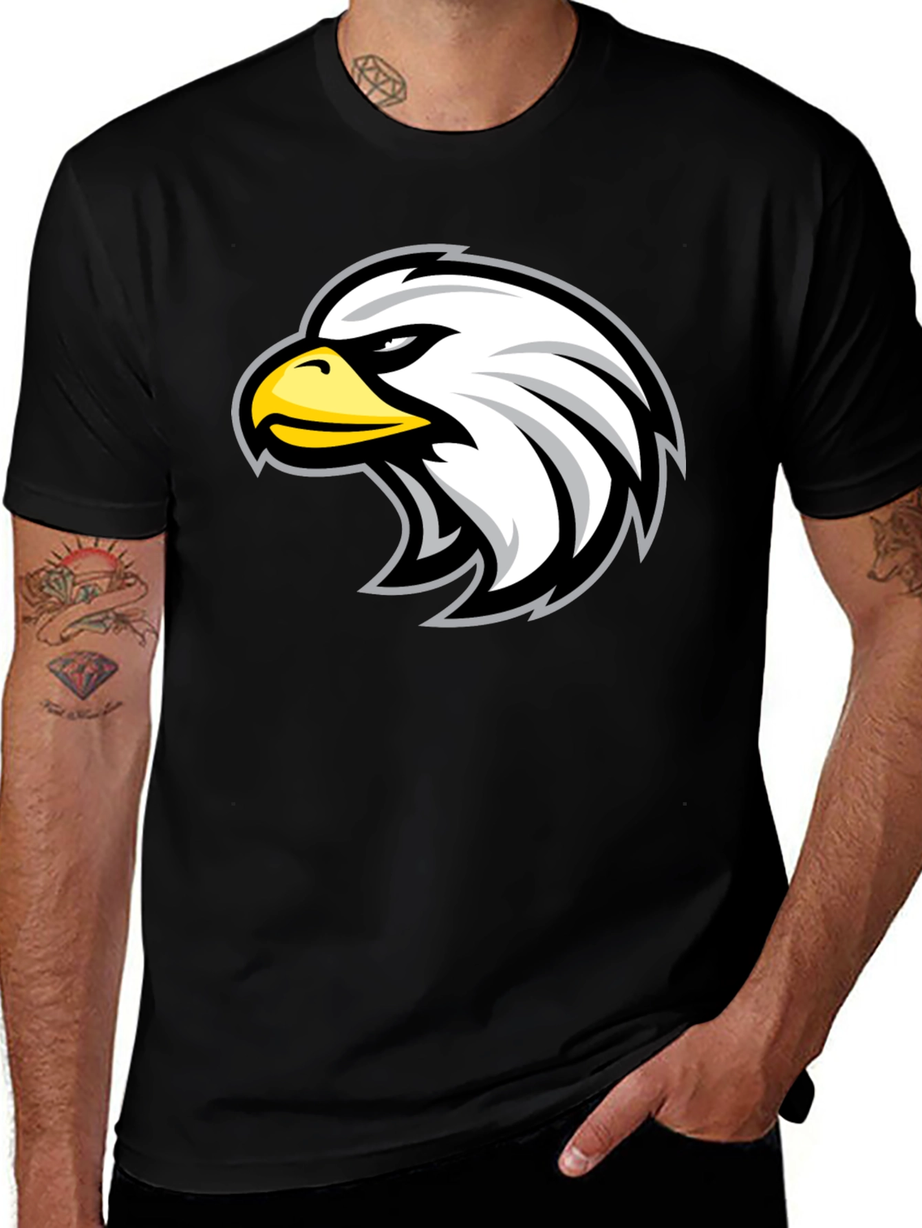 Variant 28 of Eagle Graphic Black T-Shirt