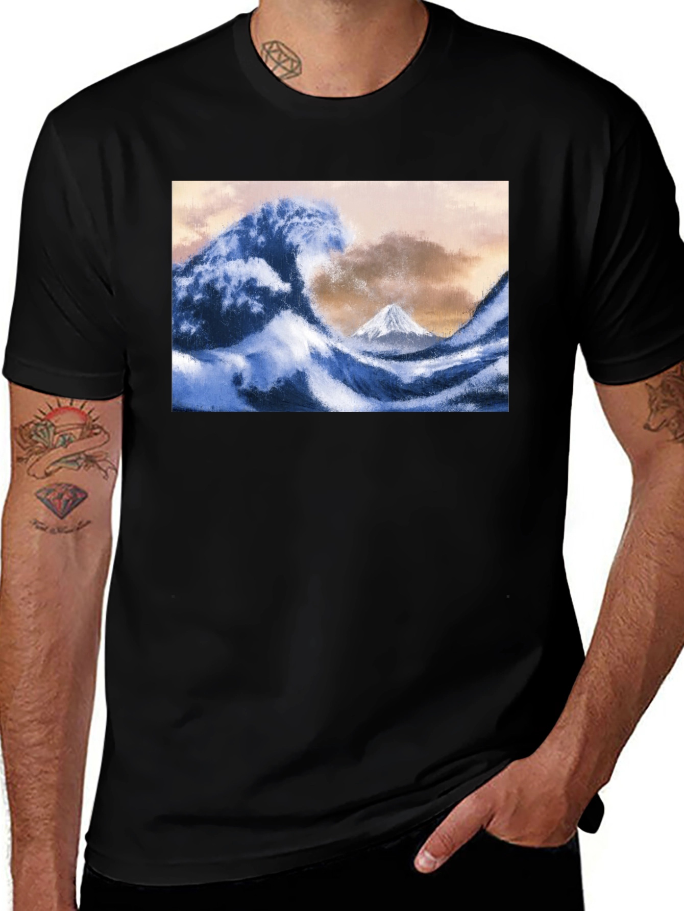 Variant 9 of Great Wave T-Shirt - Artistic Ocean Design