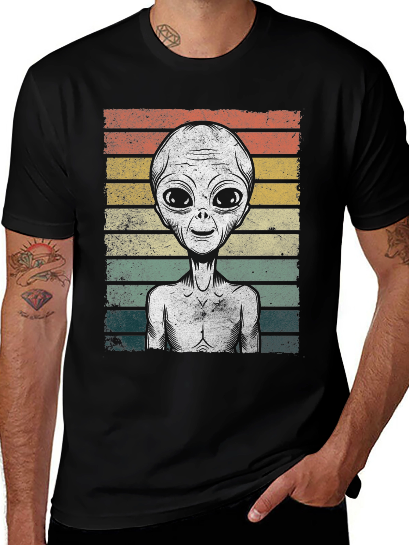 Variant 26 of Vintage Alien Graphic T-Shirt - Retro Style