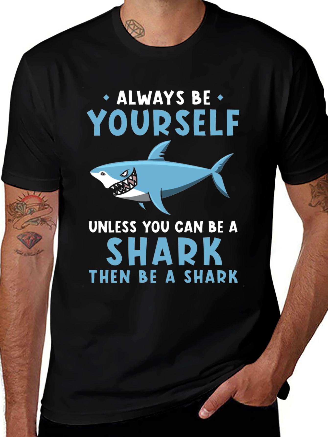 Variant 16 of Funny Shark Graphic Tee - Always Be Yourself Shirt