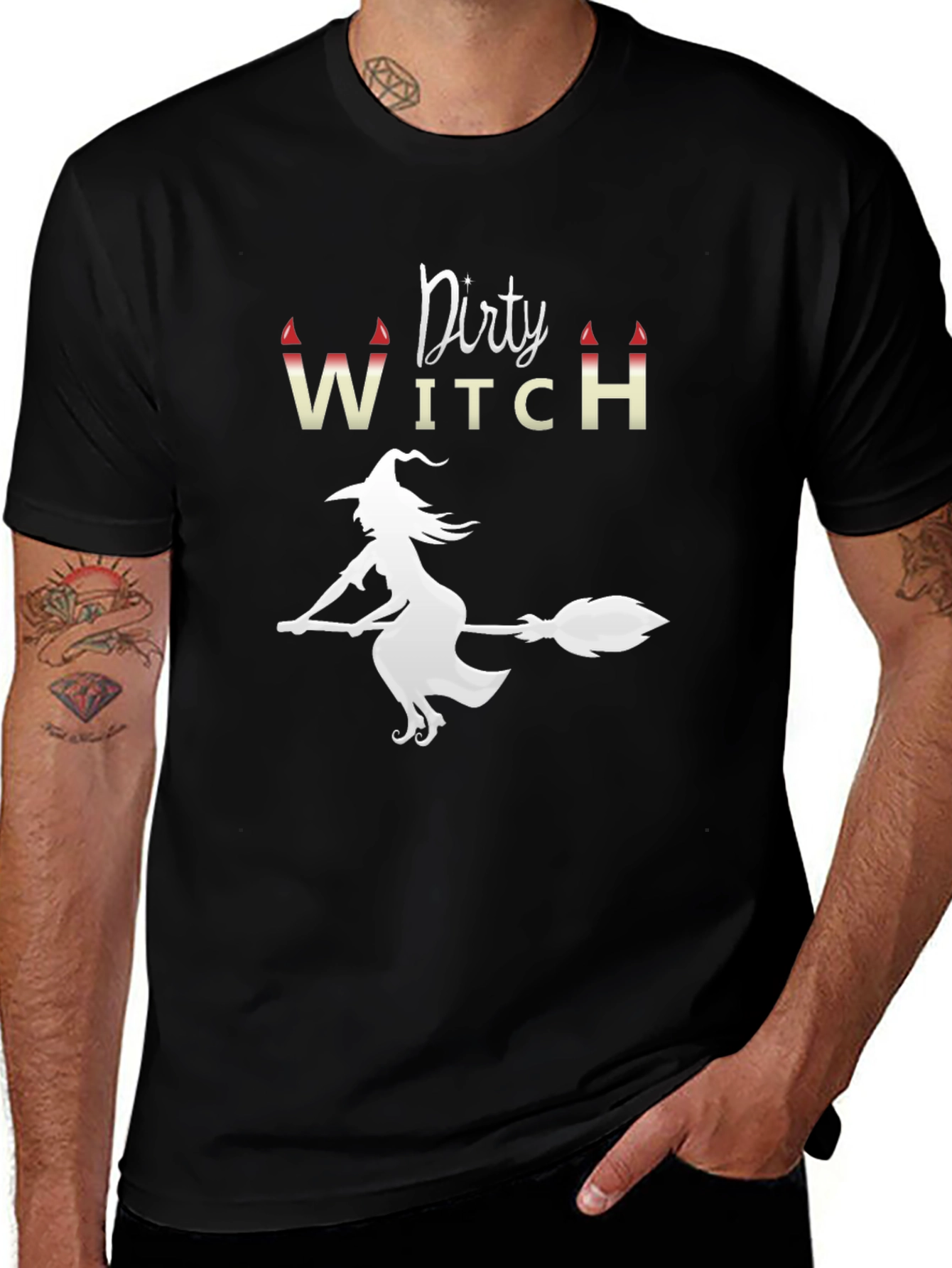 Variant 7 of Dirty Witch Halloween T-Shirt - Black