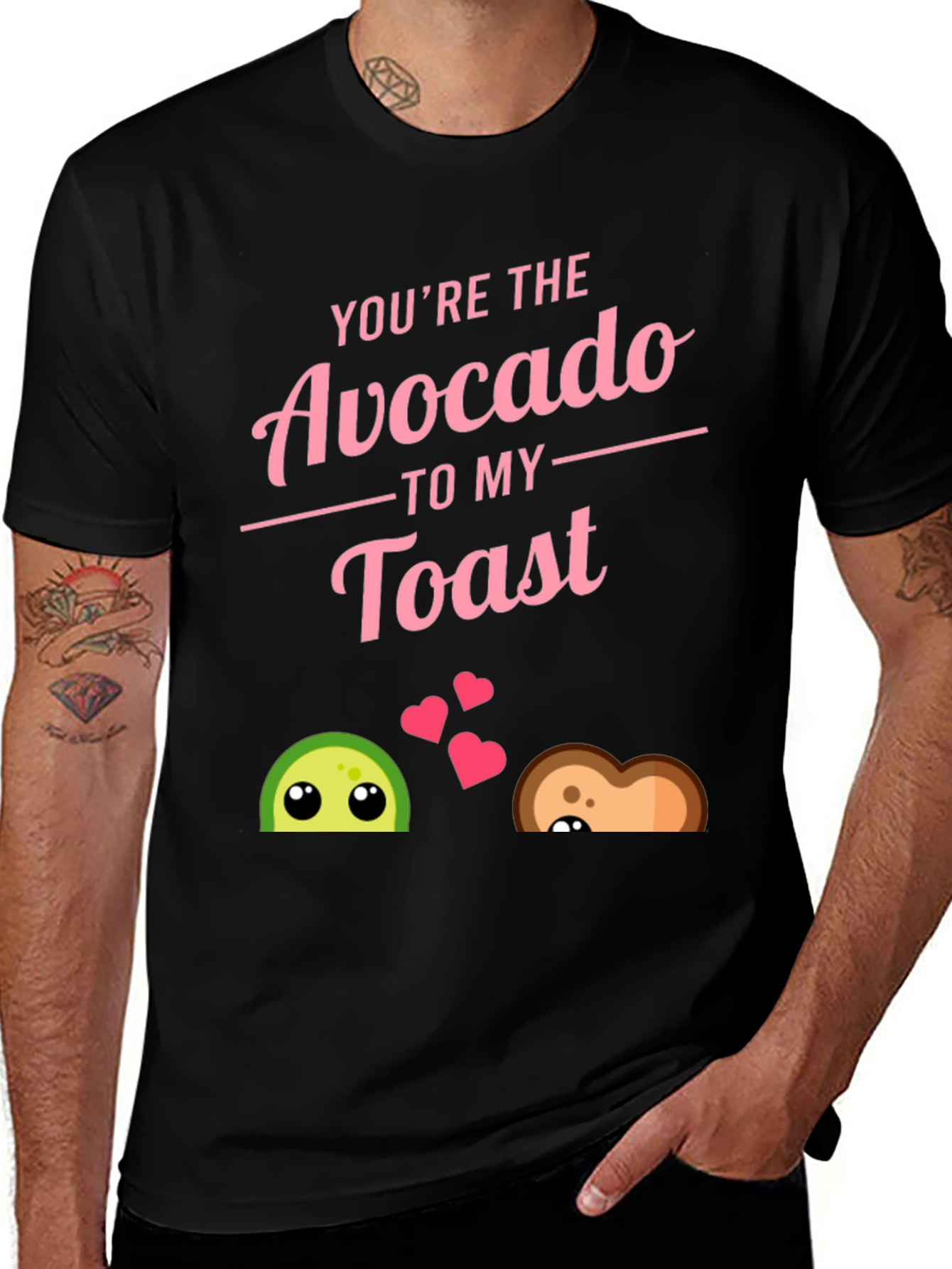 Variant 17 of You're The Avocado to My Toast Black T-Shirt