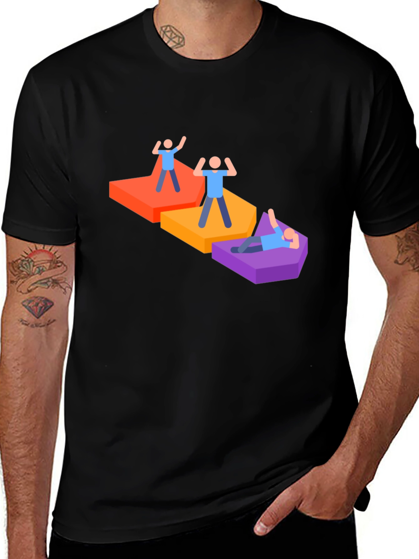 Variant 23 of Party Steps Black T-Shirt