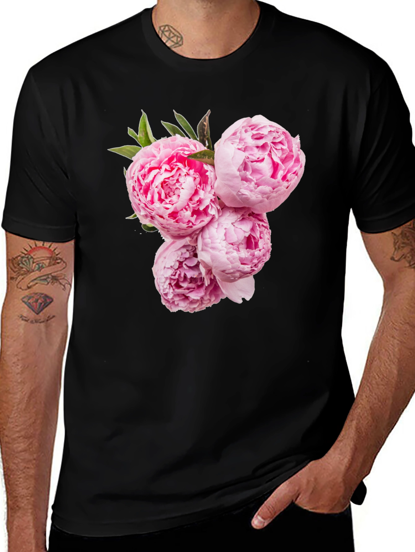 Variant 15 of Floral Black T-Shirt