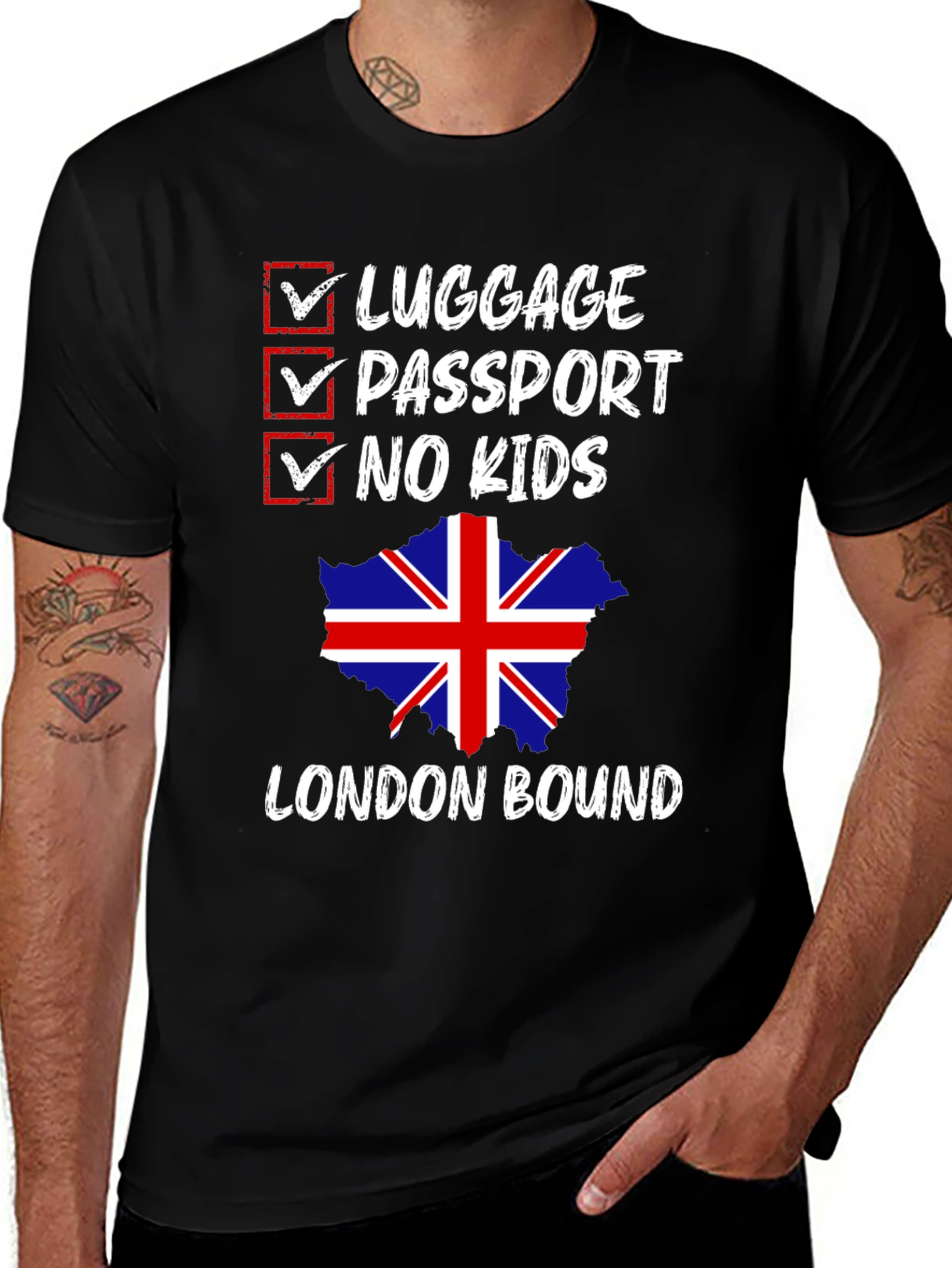 London Bound Graphic Tee - No Kids Allowed!