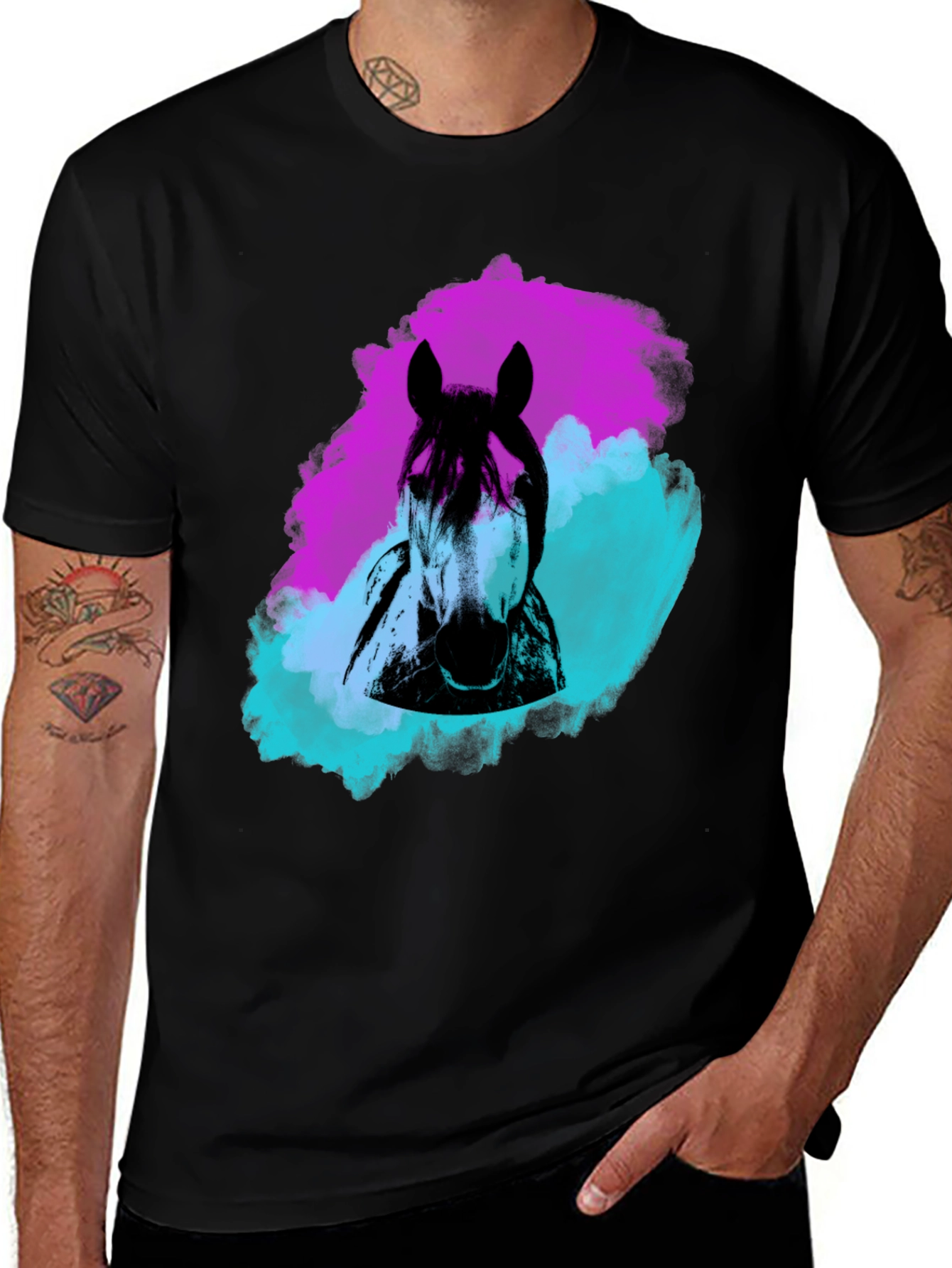 Variant 2 of Horse Graphic Tee - Artistic Style