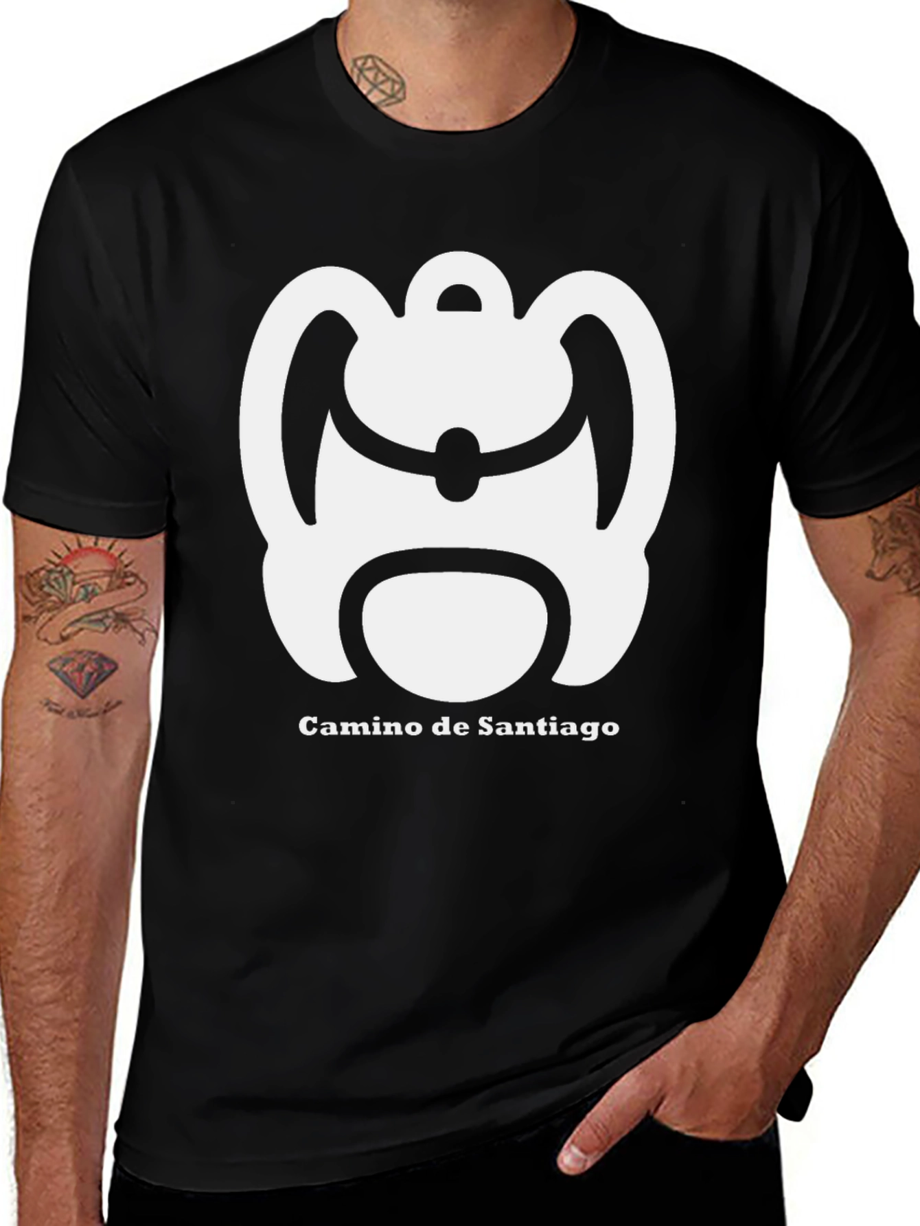 Camino de Santiago Backpack T-Shirt - Black
