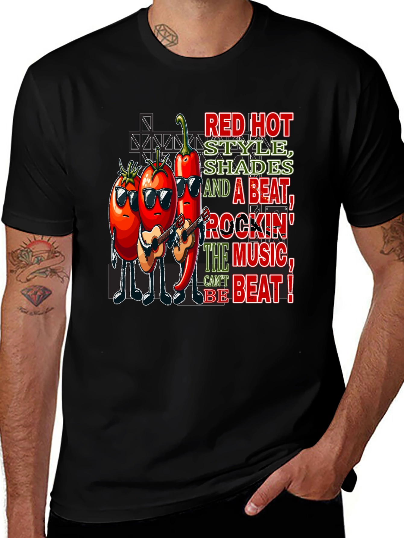 Variant 12 of Red Hot Style Music Graphic T-Shirt