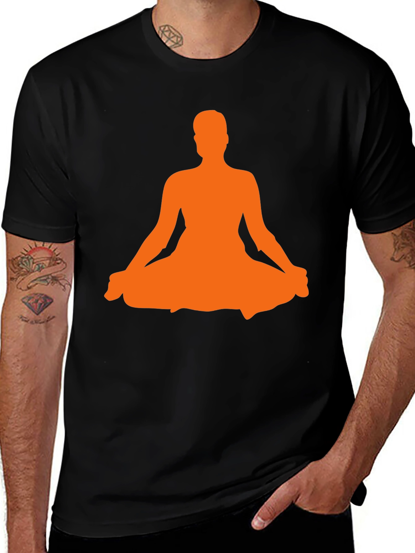 Variant 13 of Yoga Meditation Silhouette Black T-Shirt