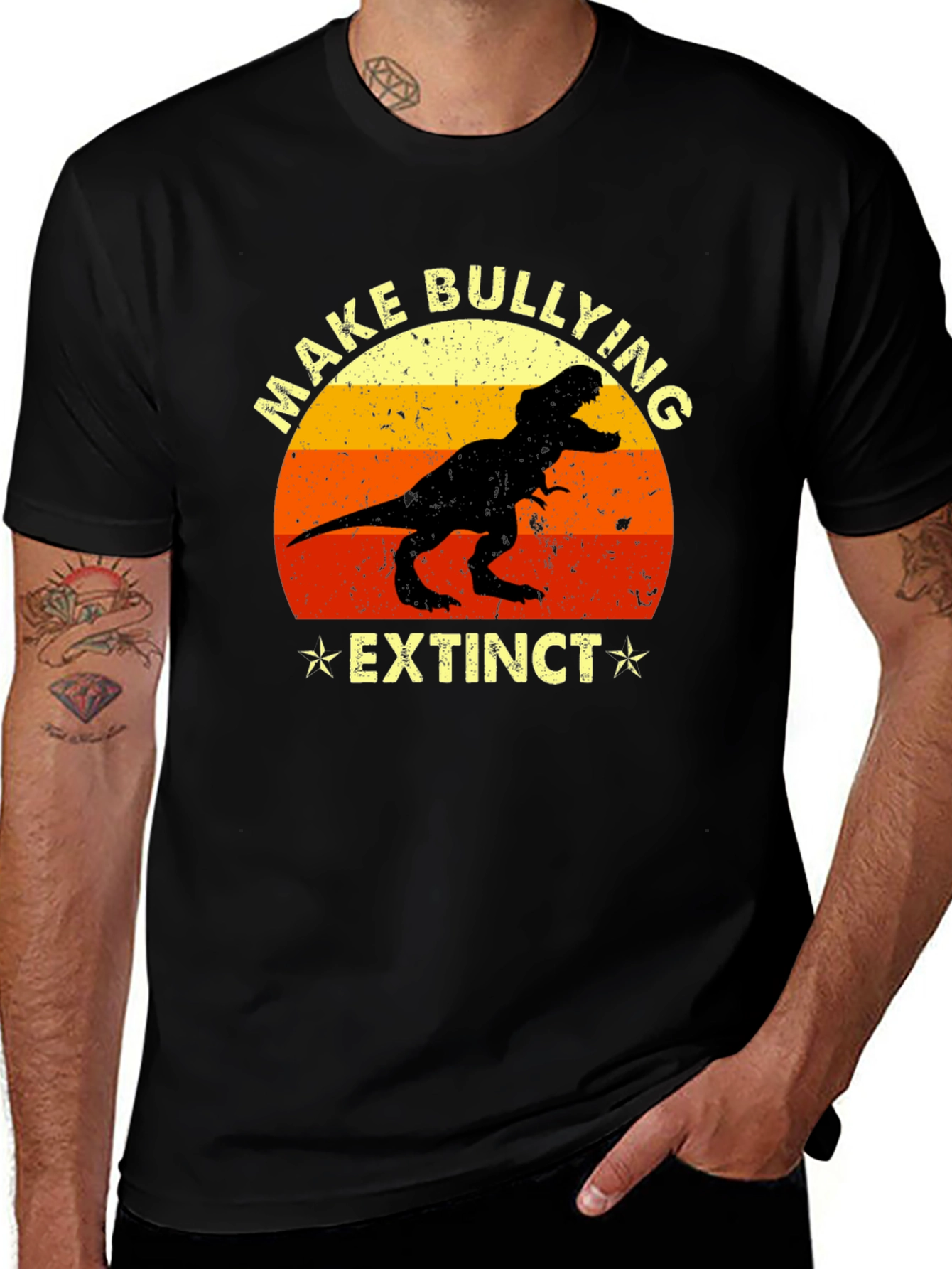 Variant 14 of Make Bullying Extinct T-Rex Graphic Tee