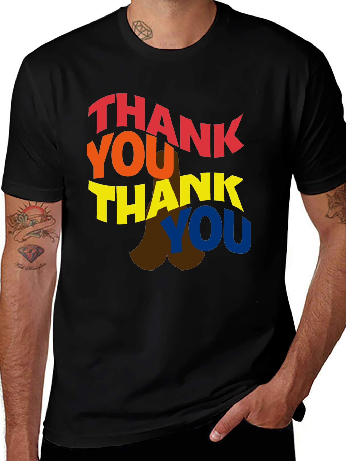 Variant 20 of Thank You Graphic Tee - Bold Statement T-Shirt