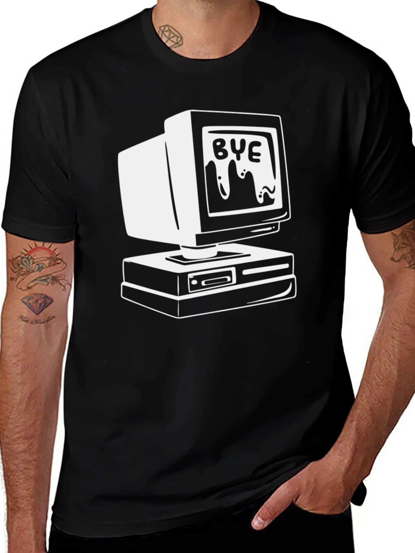 Variant 14 of Retro 'Bye' Computer Graphic Tee
