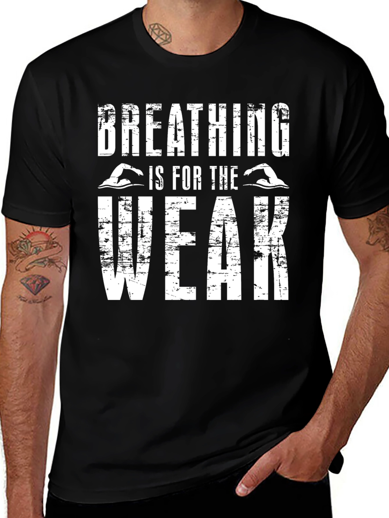 Variant 24 of Breathing Is For The Weak Swimmer T-Shirt