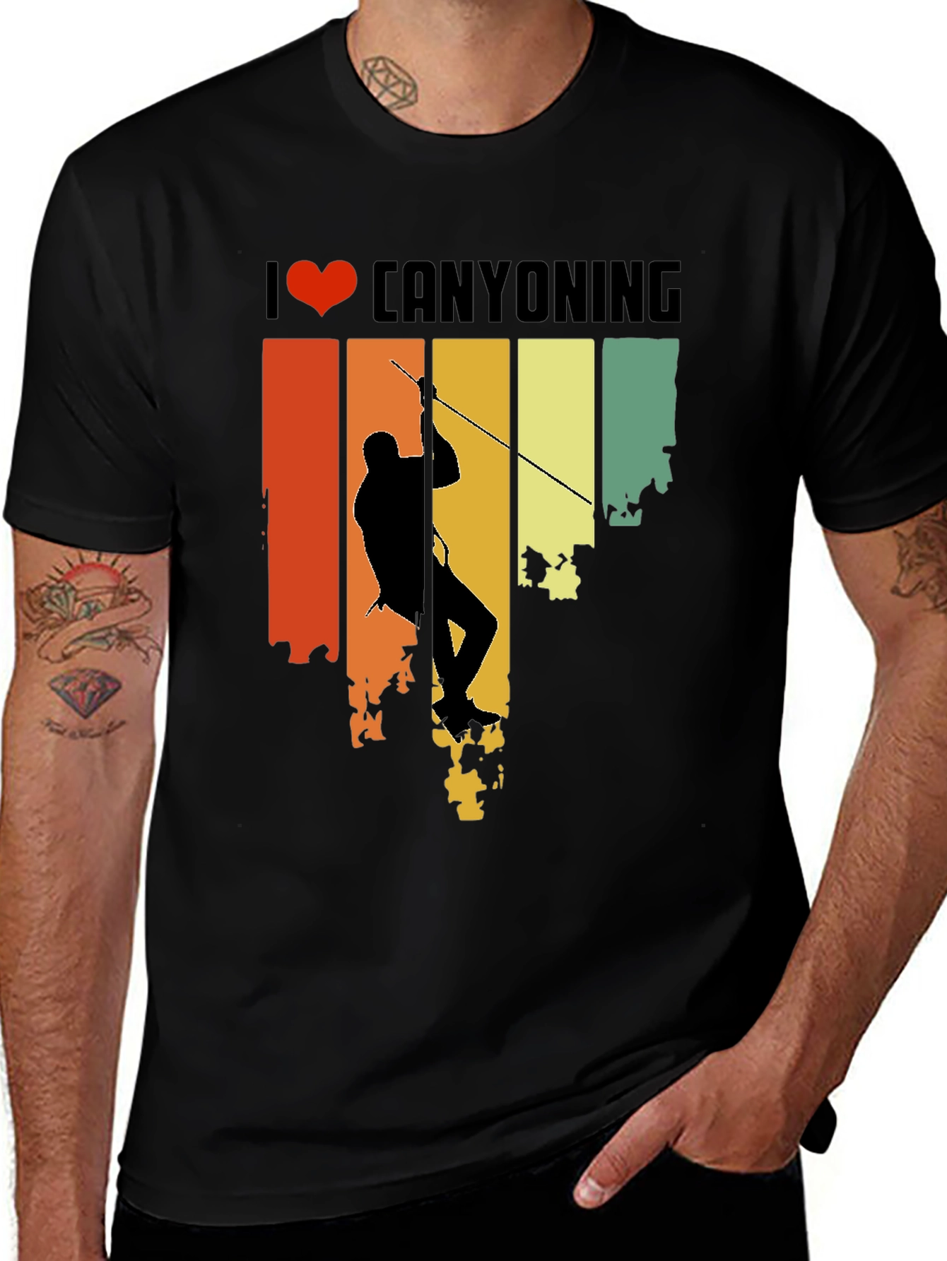 Variant 16 of I Love Canyoning T-Shirt - Retro Style Climber Tee