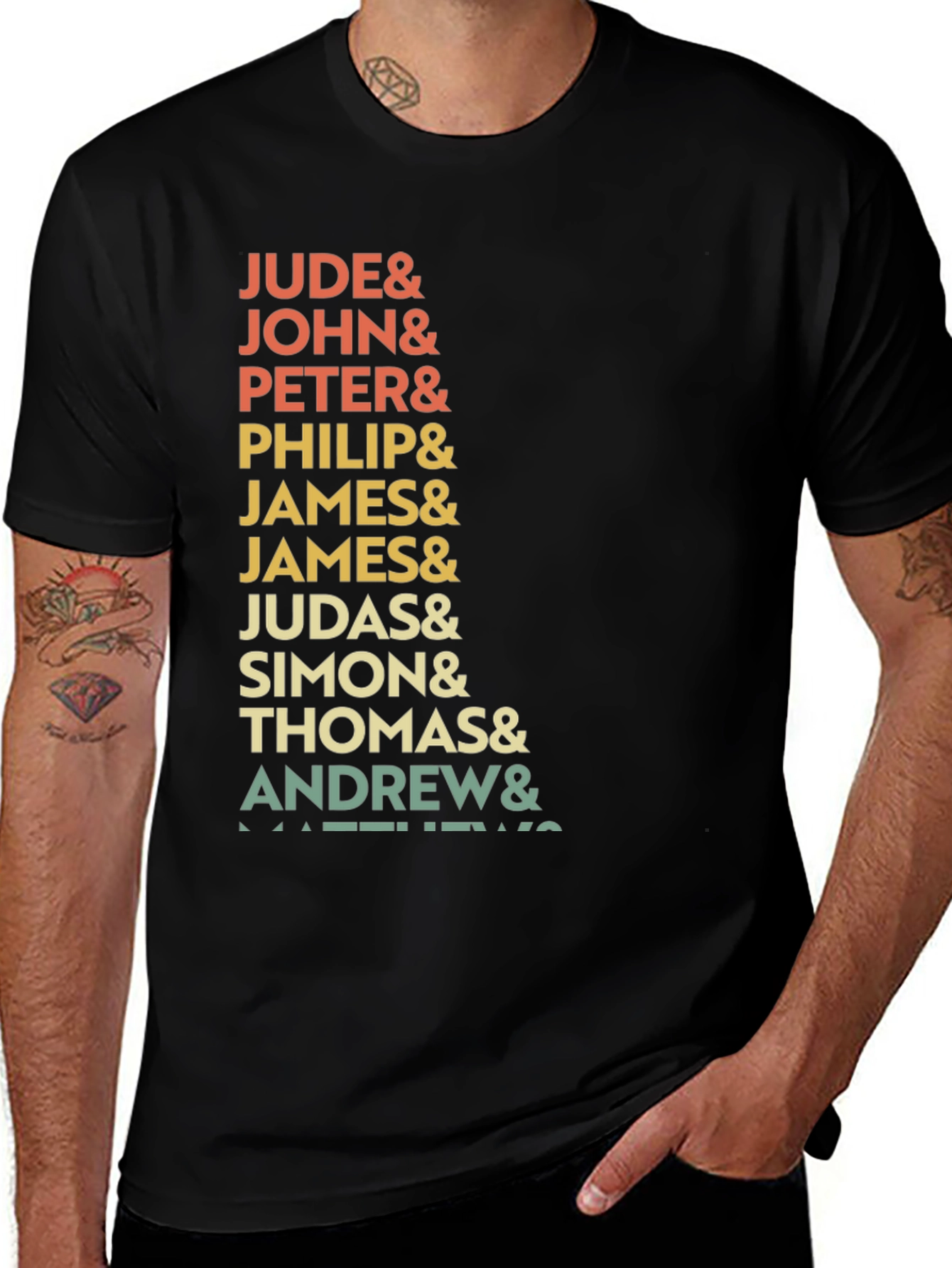 Variant 12 of Retro Twelve Apostles T-Shirt - Jude, John, Peter